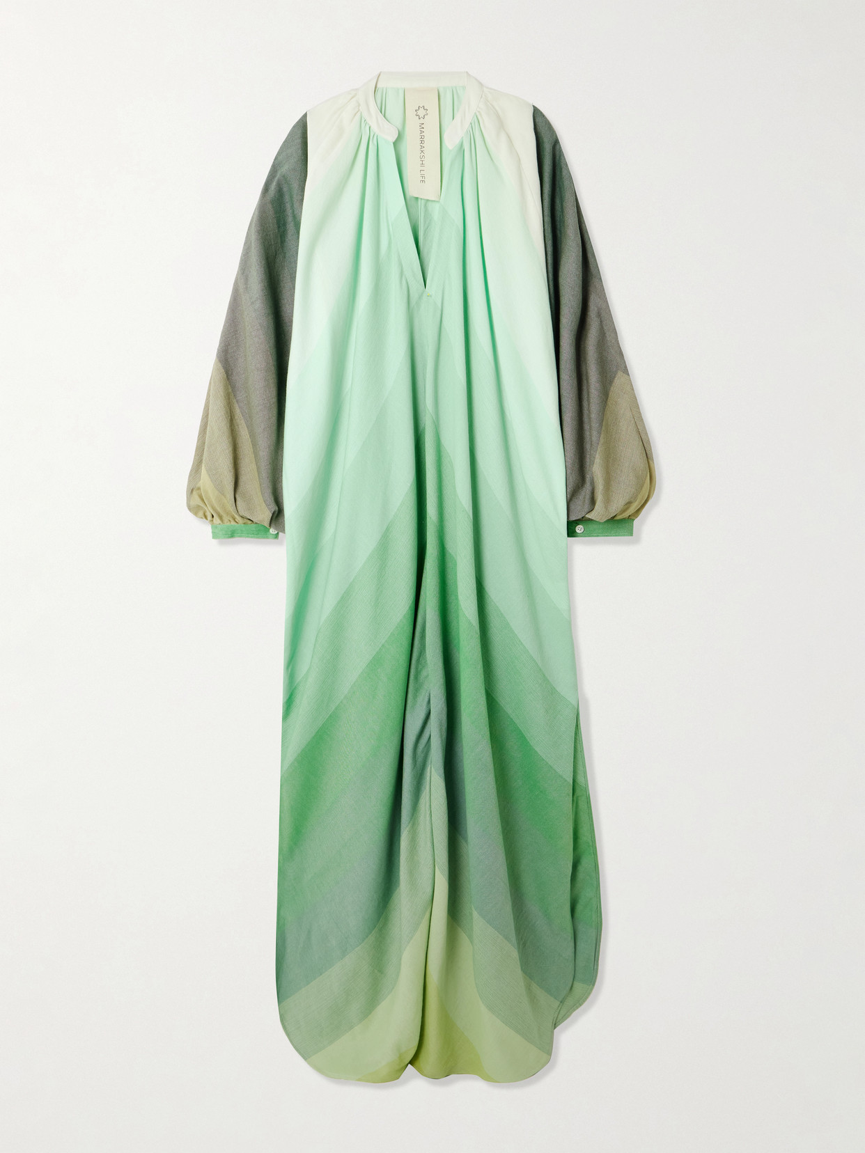 Marrakshi Life The Touareg Striped Dégradé Cotton-blend Maxi Dress In Multi