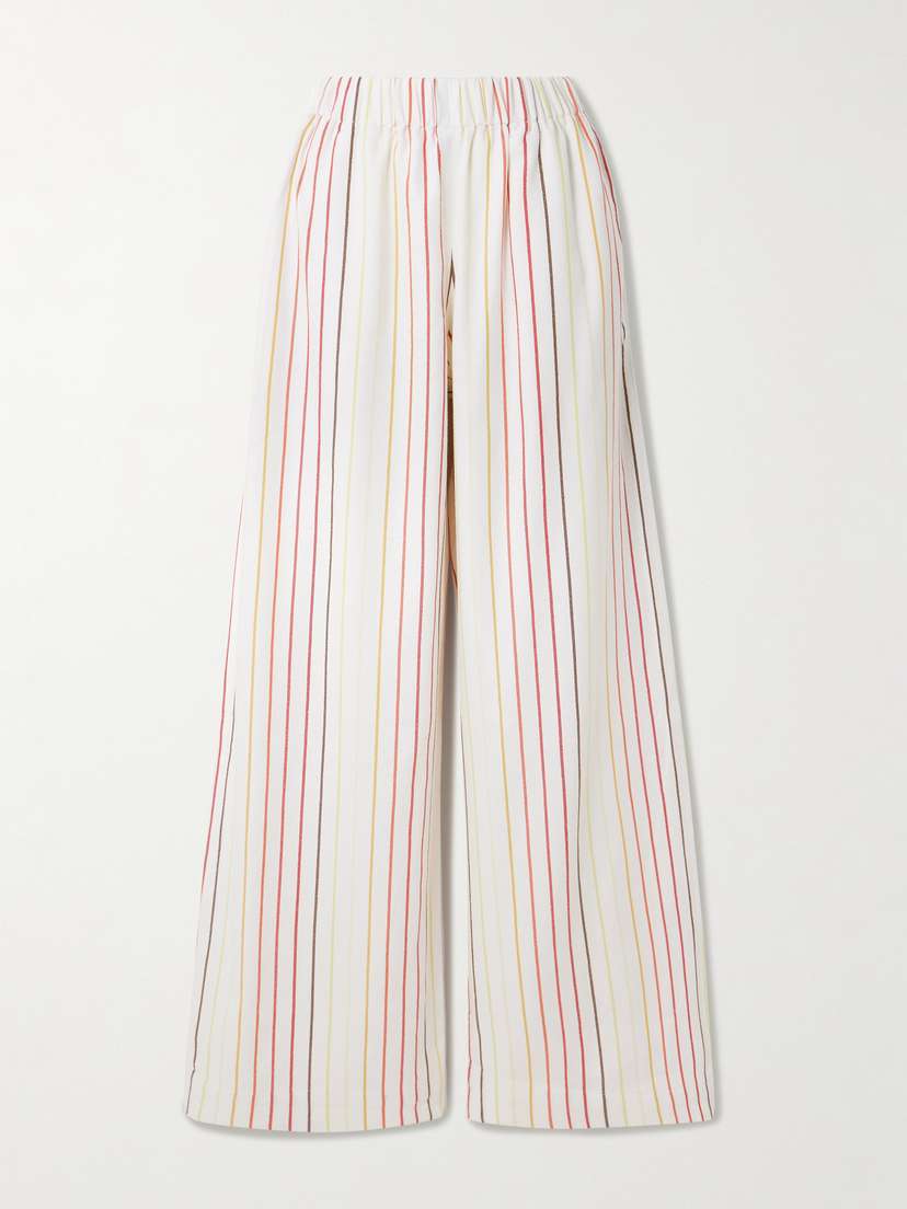 Marrakshi Life The Palazzo Striped Cotton Wide-leg Pants