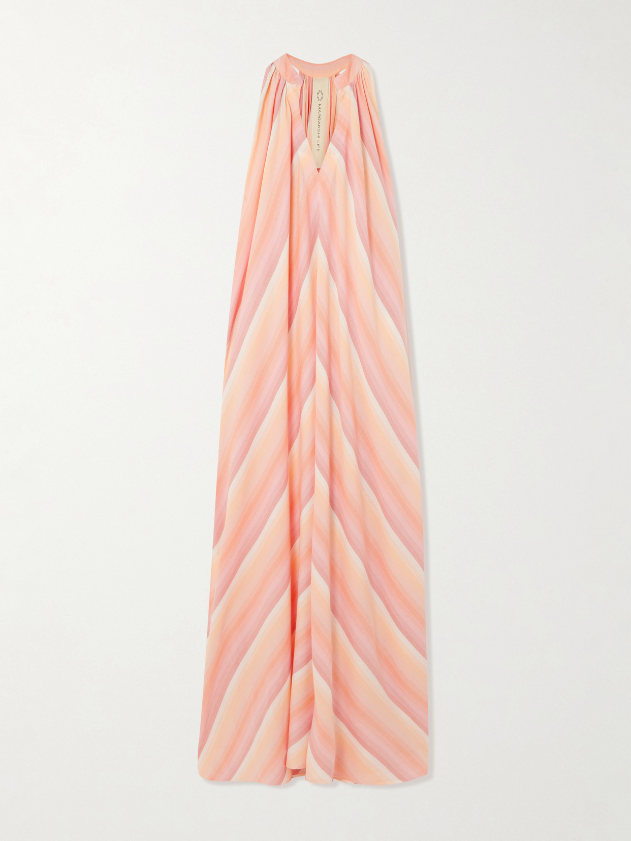 Marrakshi Life Striped Dégradé Cotton Maxi Dress In Multi