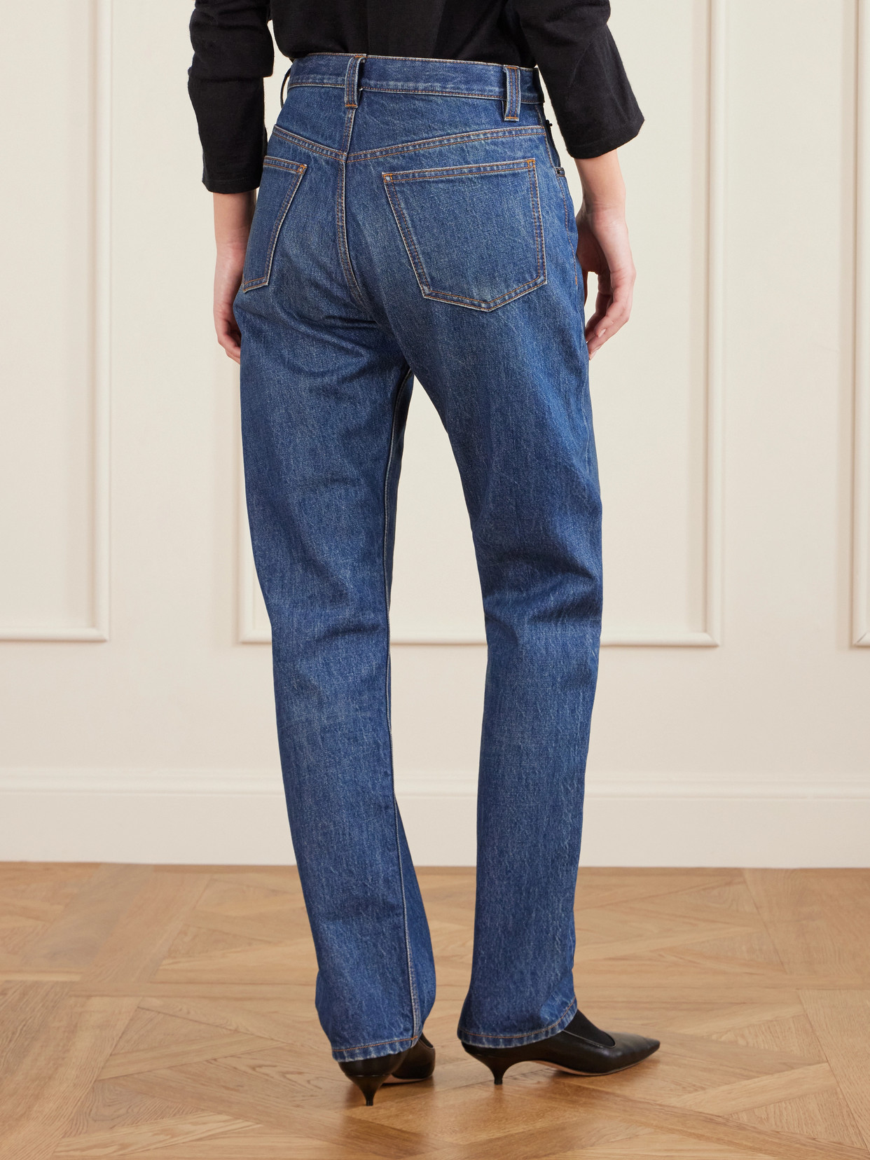Daciana Mid-Rise Striaight-Leg Jeans