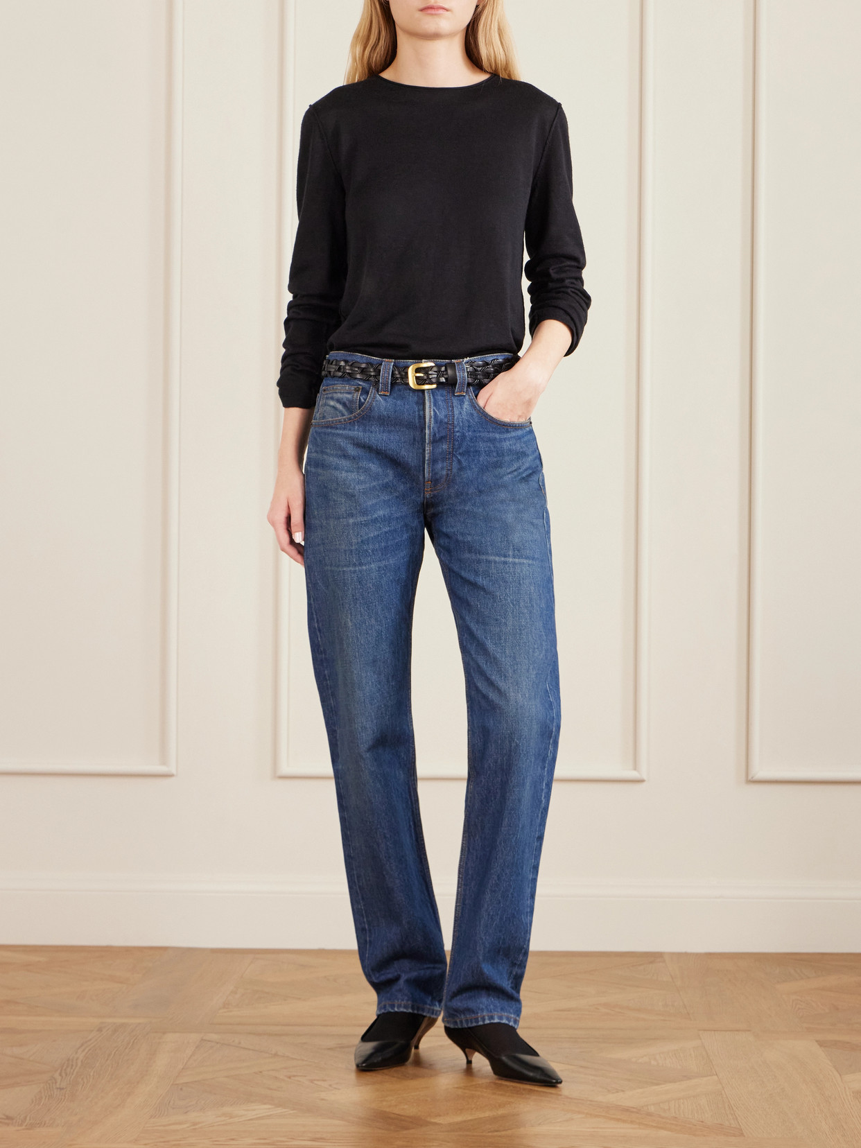 Daciana Mid-Rise Striaight-Leg Jeans