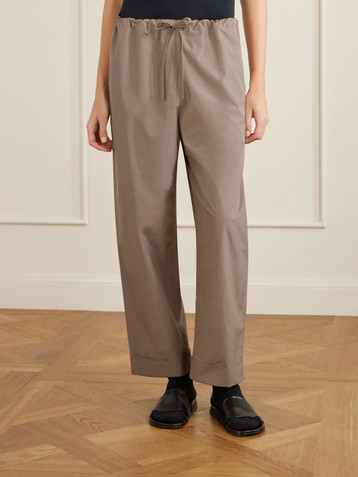 The Row Delano cropped cotton wide-leg pants