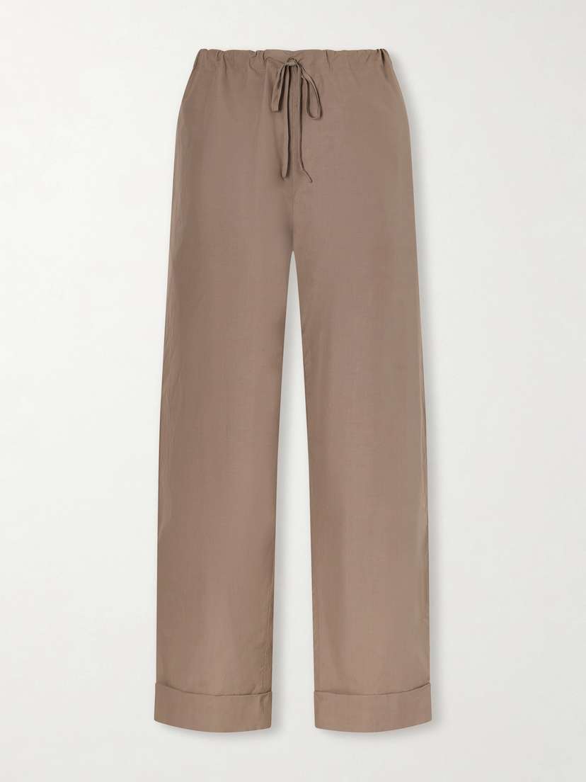 The Row Delano Cropped Cotton Wide-leg Pants