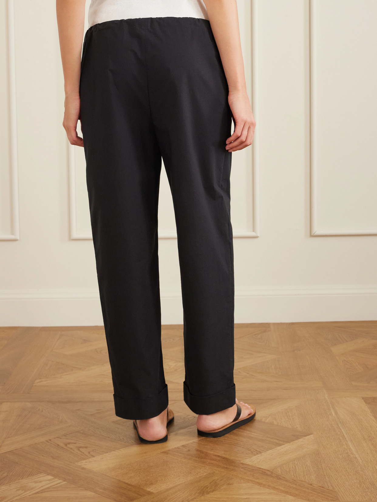 Delano Cropped Cotton Wide-Leg Pants