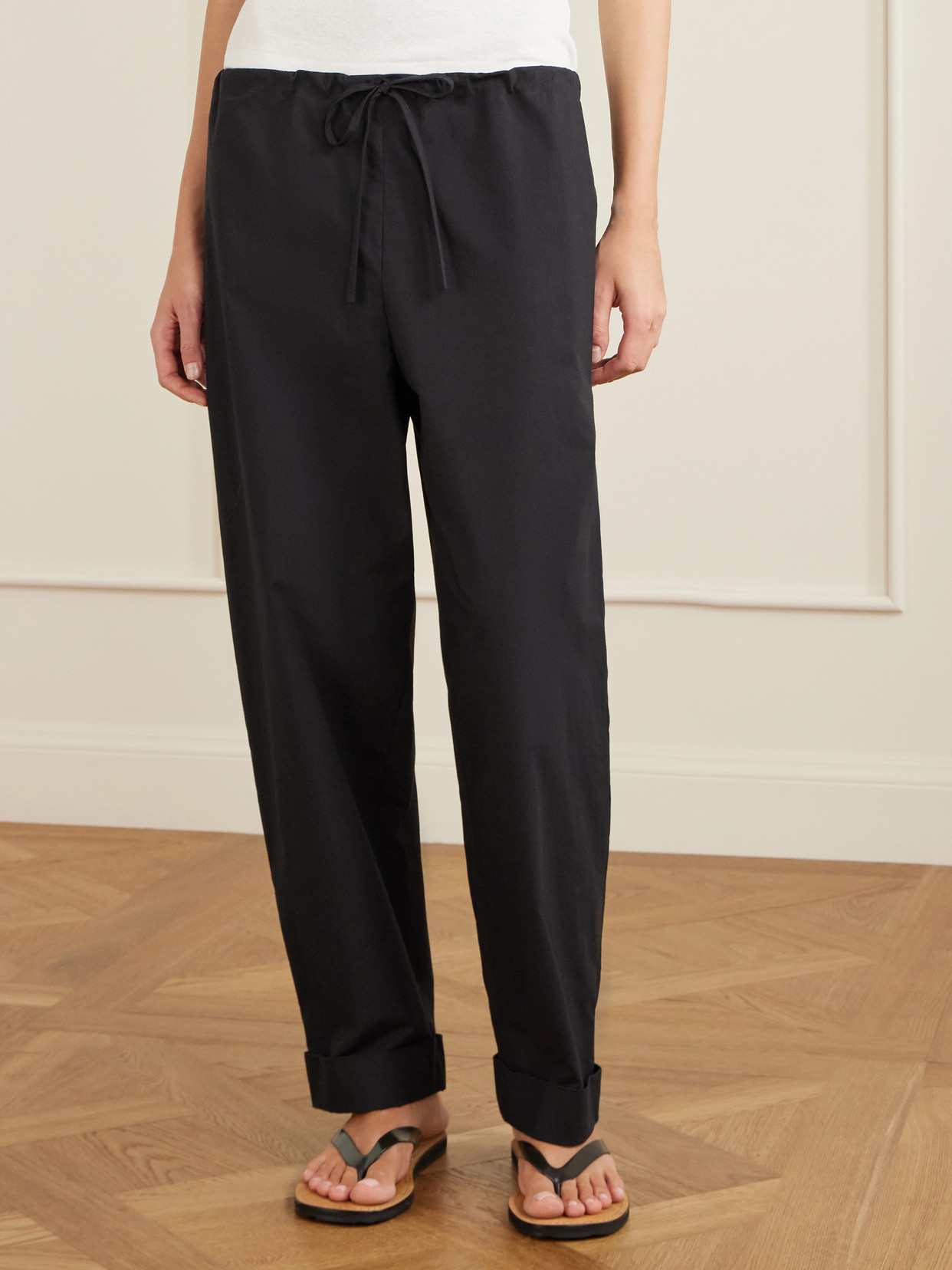 Delano Cropped Cotton Wide-Leg Pants