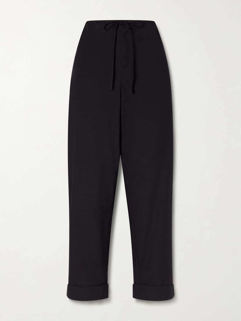 The Row Delano Cropped Cotton Wide-leg Pants