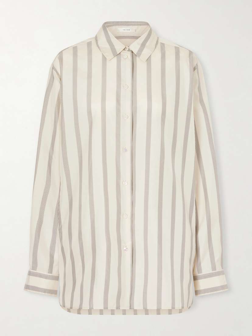 The Row Sisilia Oversized Pinstriped Silk-twill Shirt