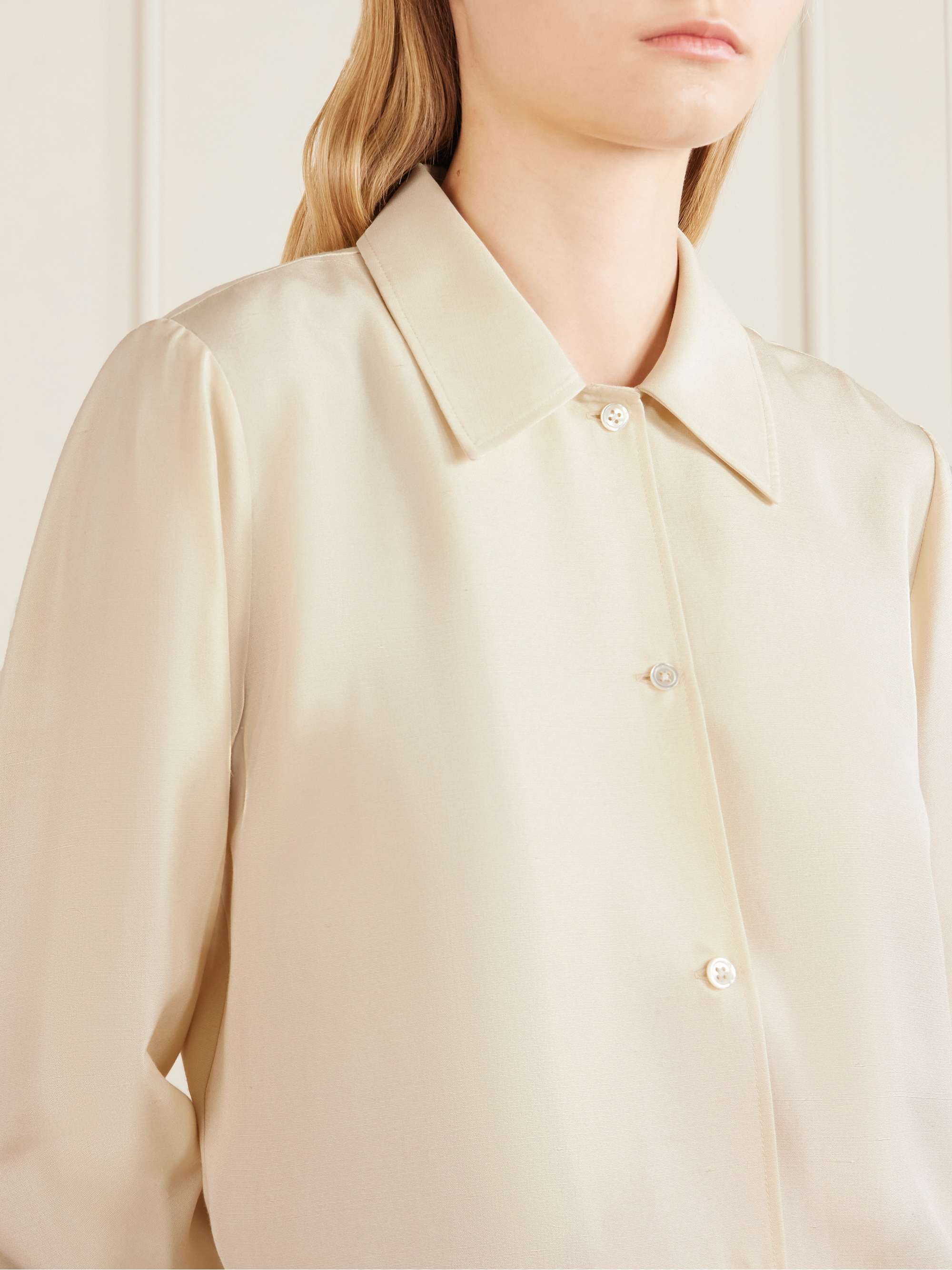 THE ROW Lucetta silk-shantung shirt | NET-A-PORTER
