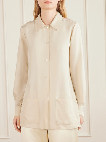 The Row Lucetta silk-shantung shirt