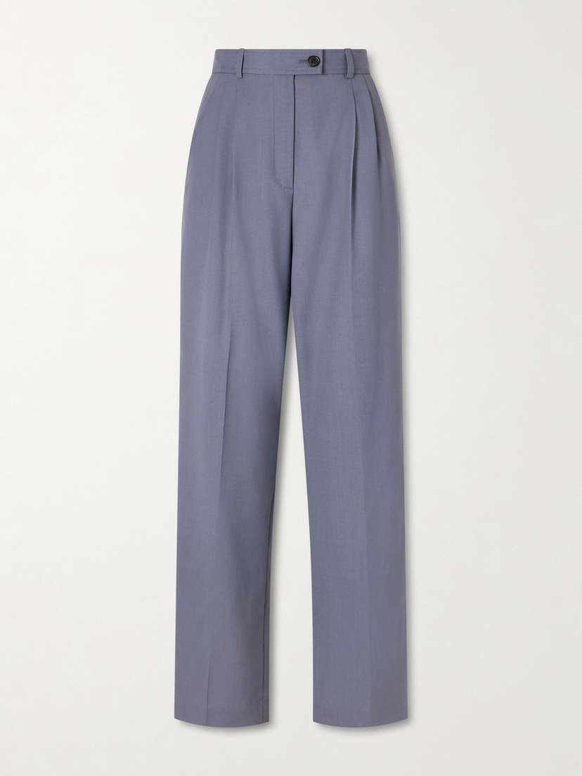 The Row Ragnar Pleated Wool Straight-leg Pants