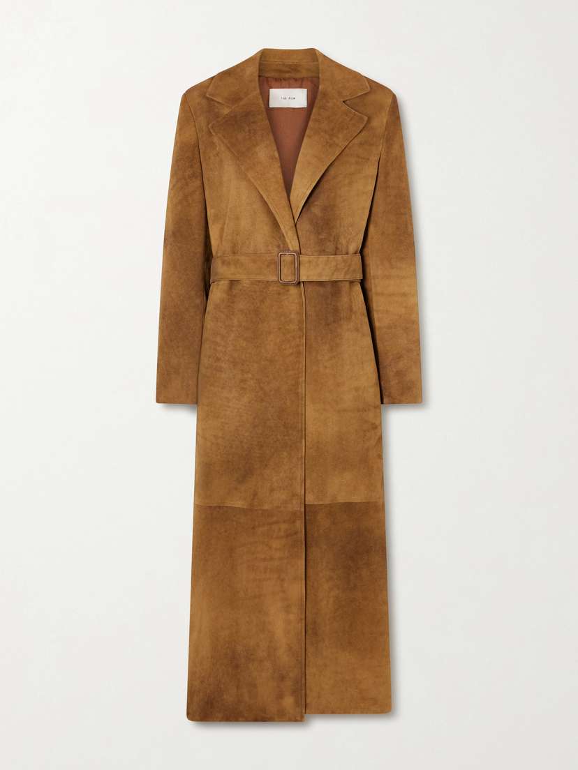 The Row Raisa Belted Suede Trench Coat