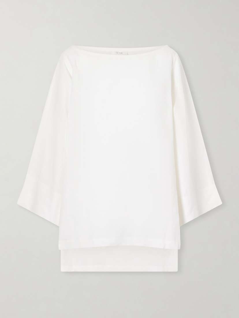 The Row Junia Oversized Linen Blouse