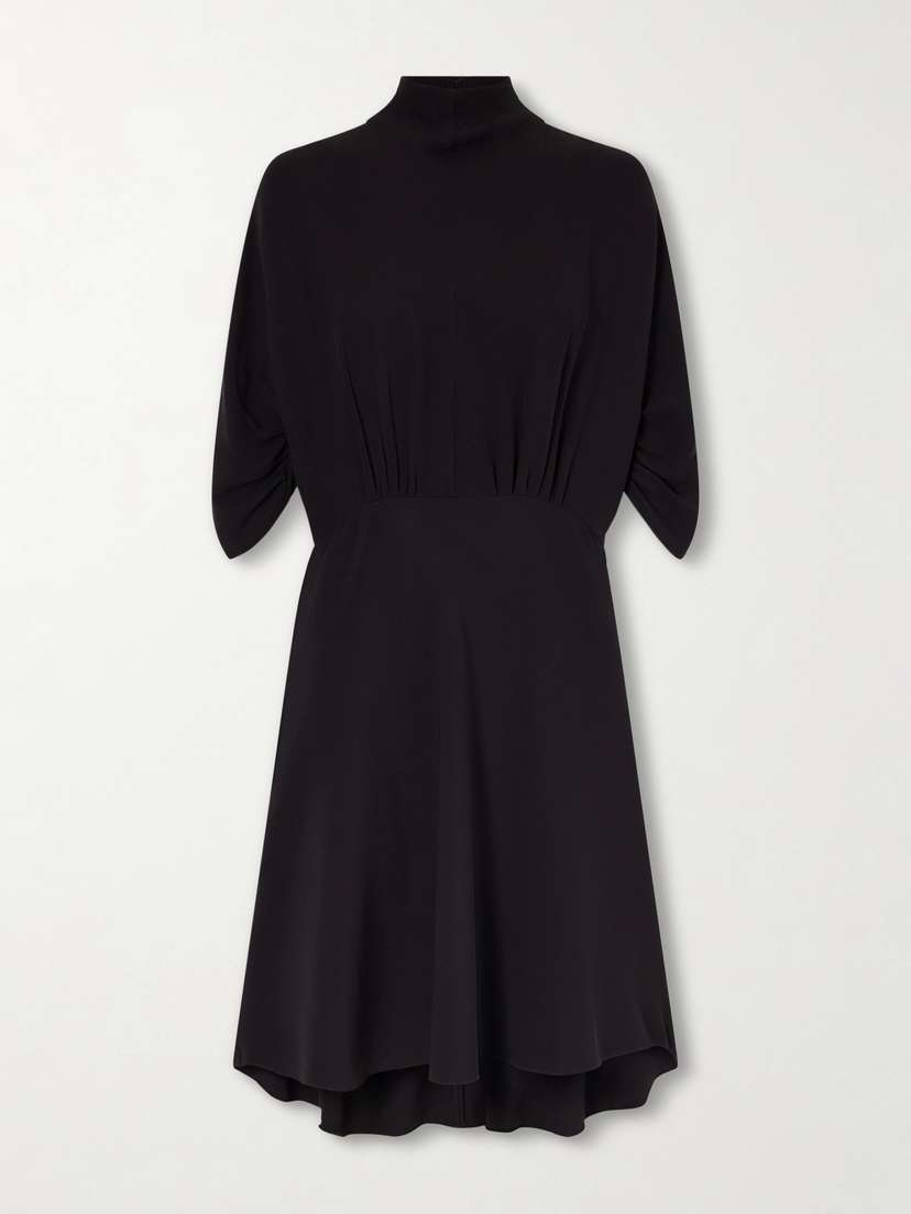 The Row Emmeline Draped Silk Midi Dress