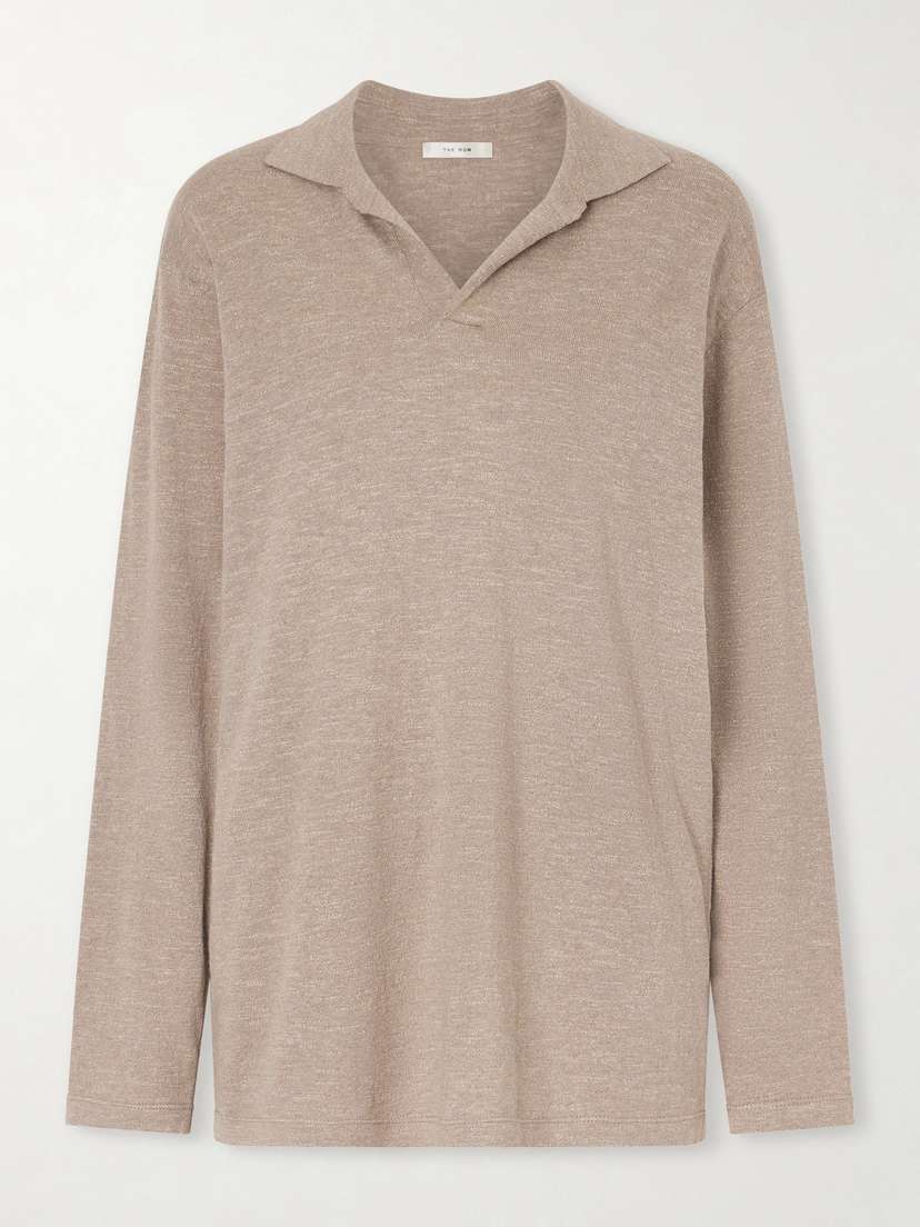 The Row Niosa Cotton And Linen-blend Polo Shirt