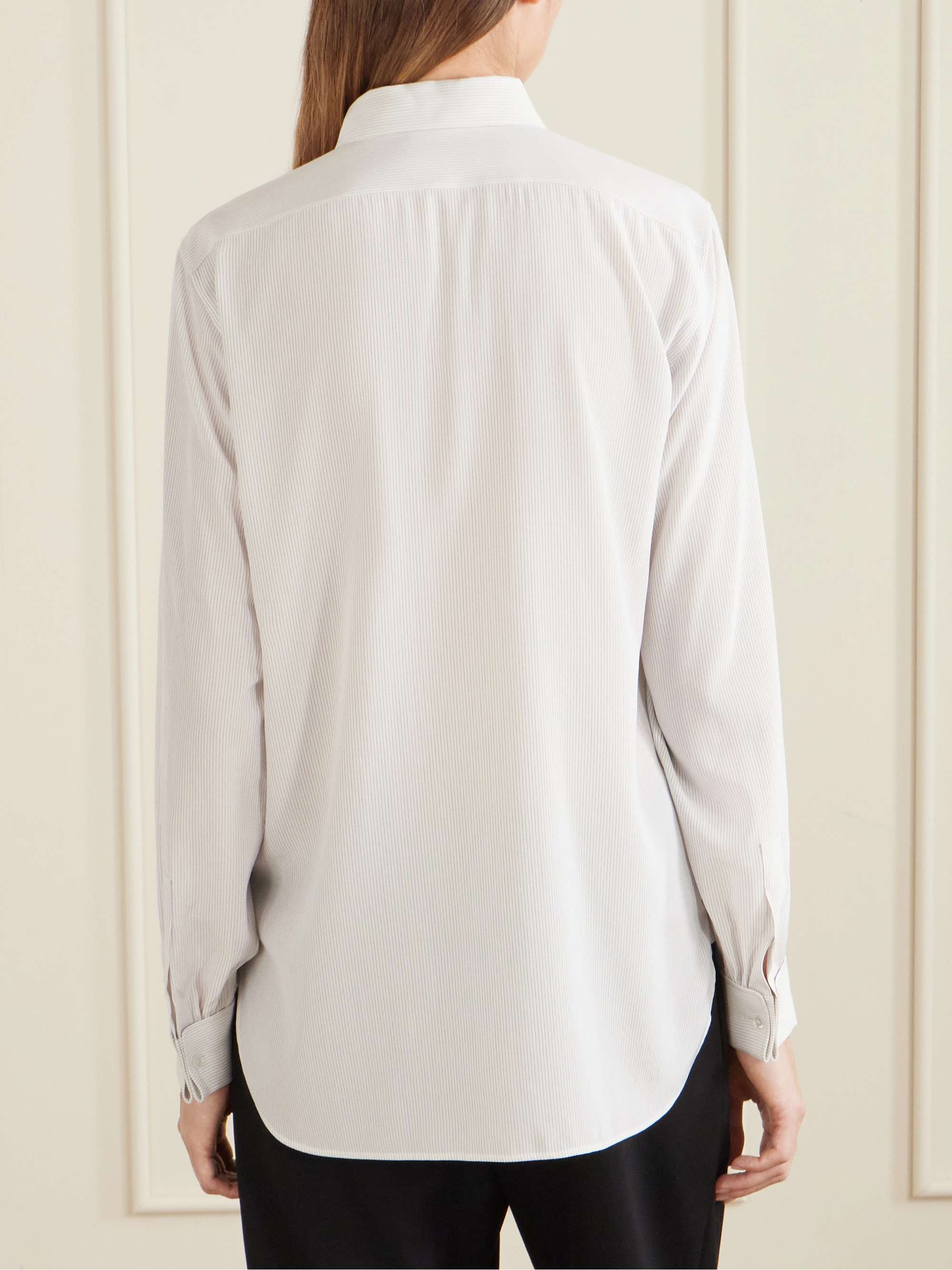 THE ROW Fiora pinstriped silk shirt | NET-A-PORTER