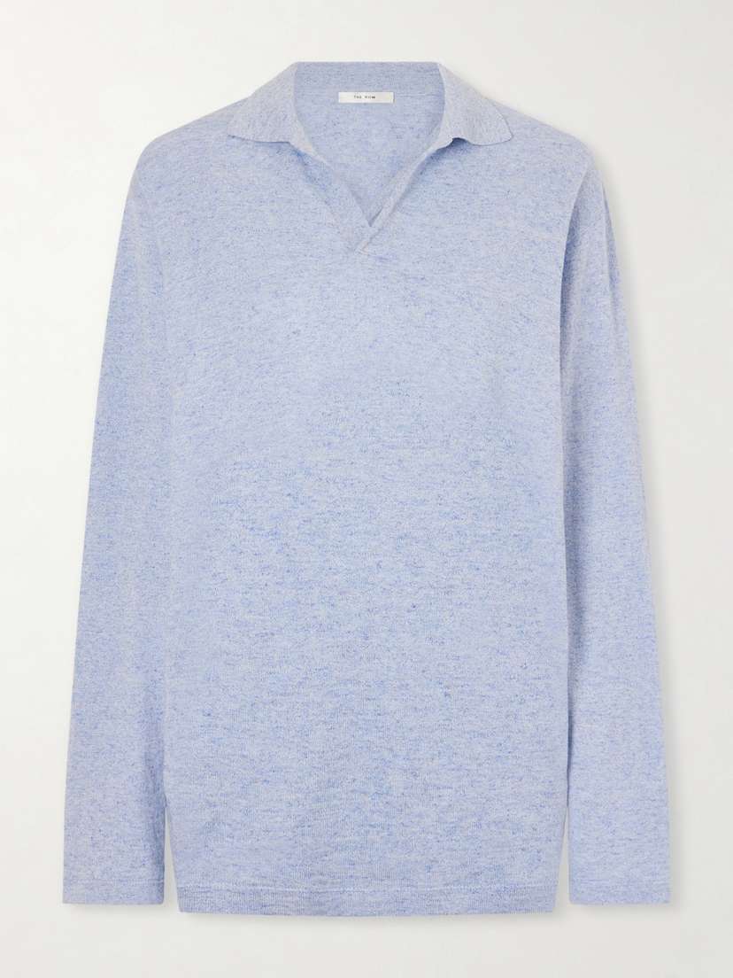 The Row Niosa Cotton And Linen-blend Polo Shirt
