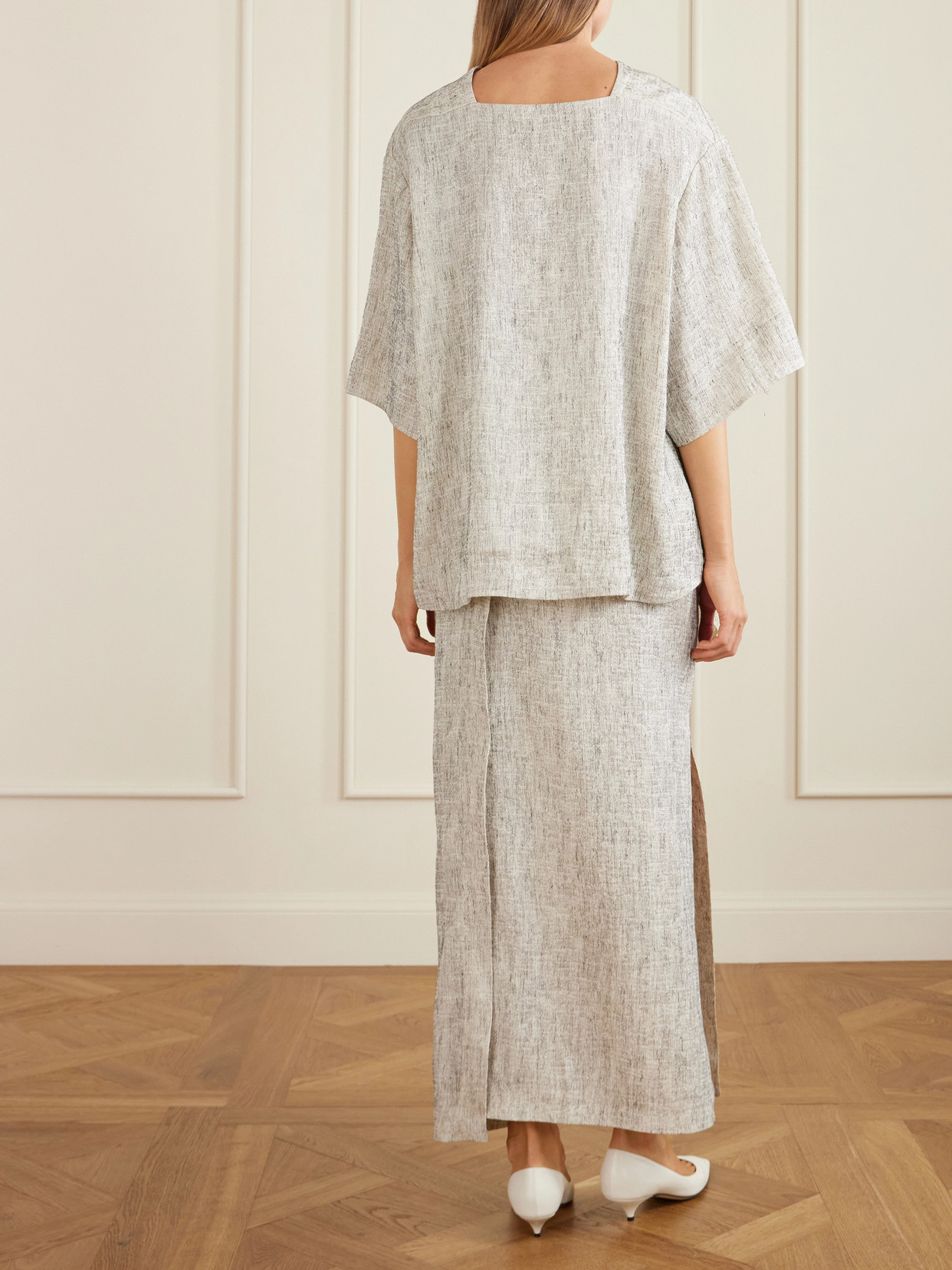 Hamza Oversized Linen And Silk-Blend Blouse
