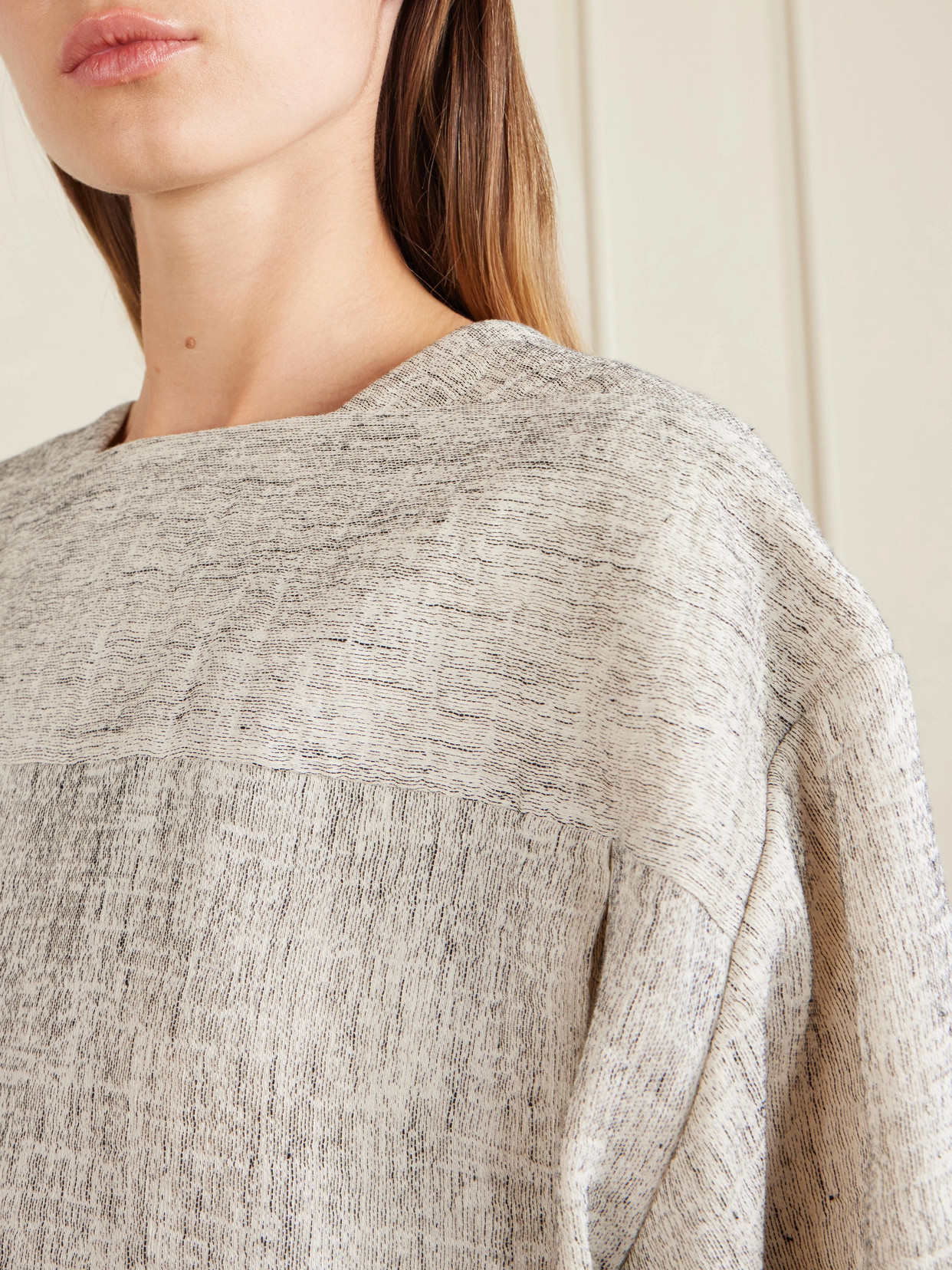 Hamza Oversized Linen And Silk-Blend Blouse