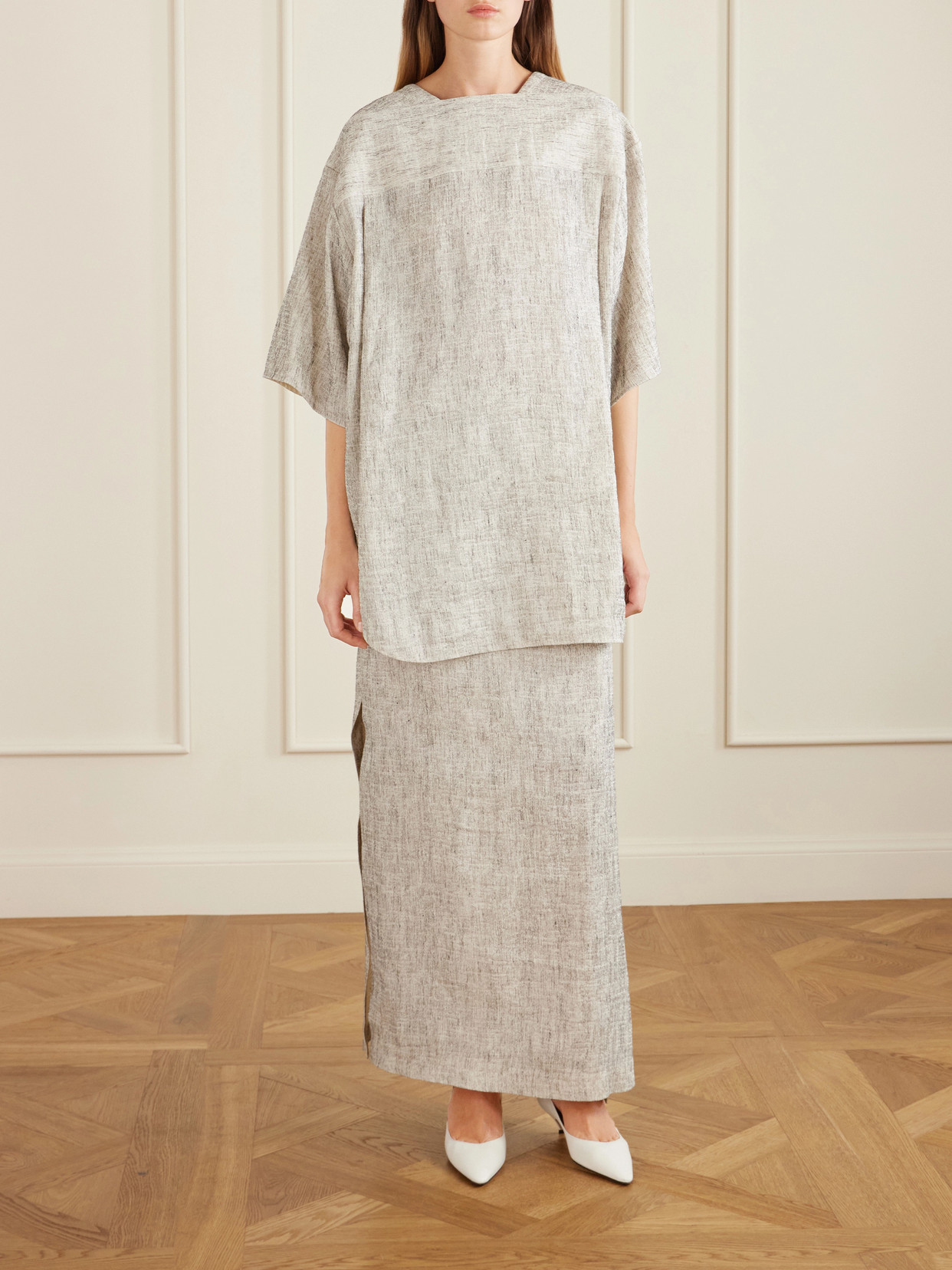 Hamza Oversized Linen And Silk-Blend Blouse