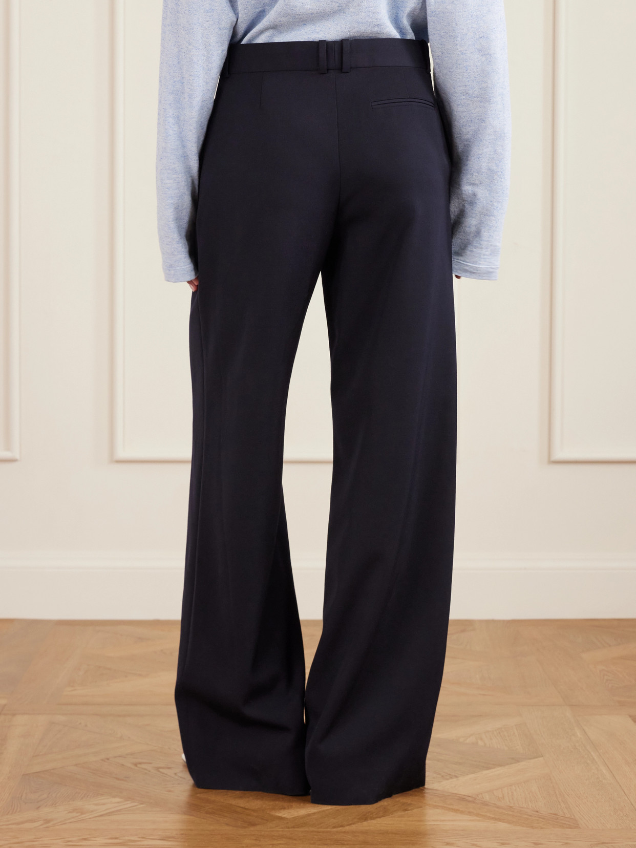 Dender Wool Wide-Leg Pants