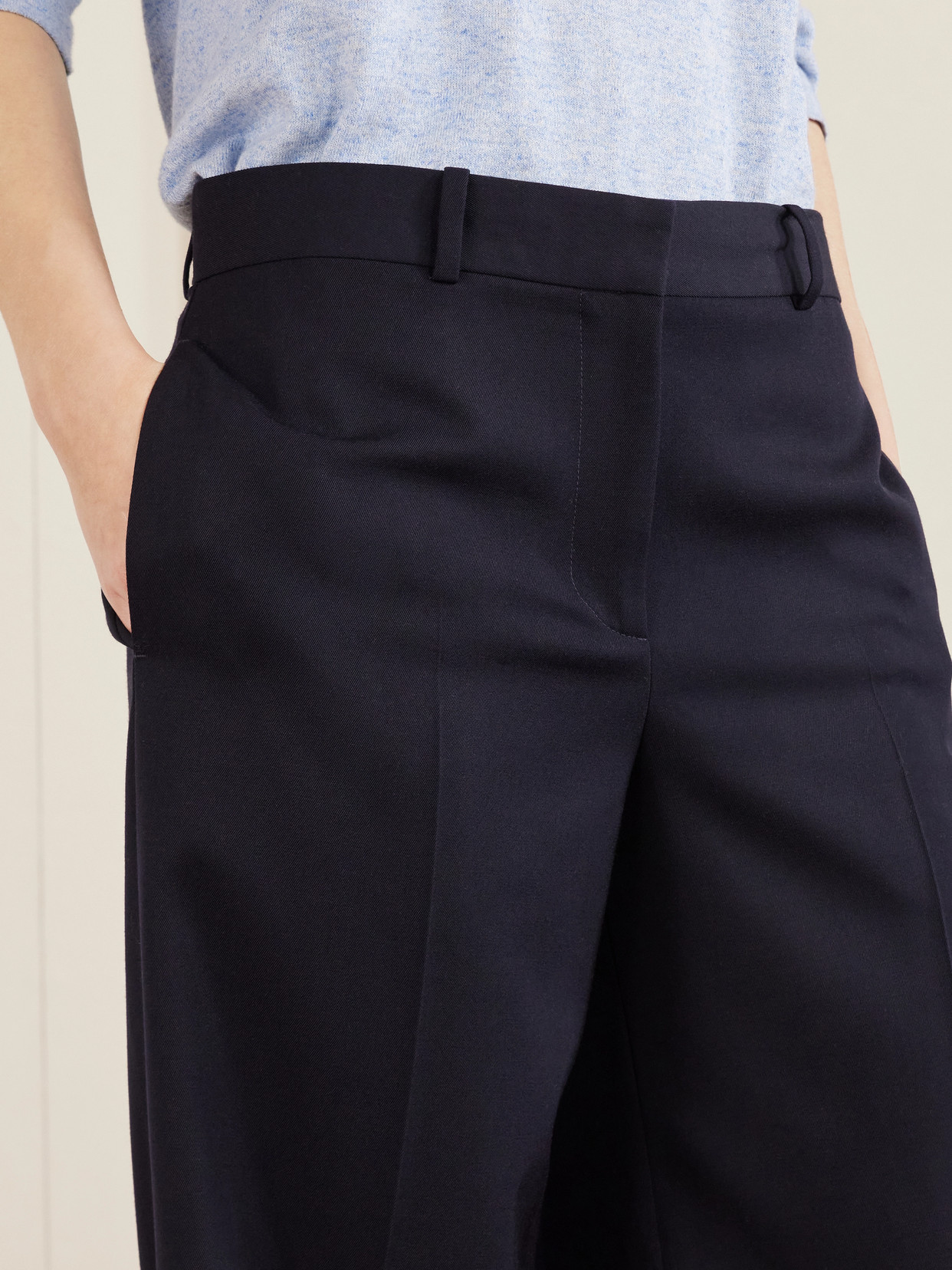 Dender Wool Wide-Leg Pants