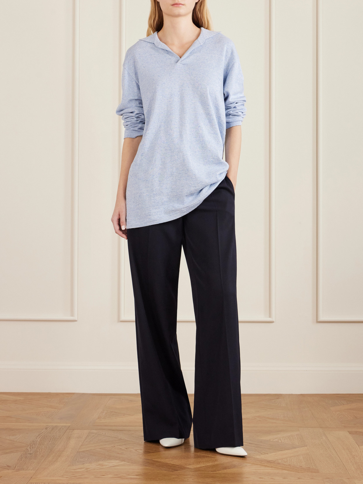 Dender Wool Wide-Leg Pants