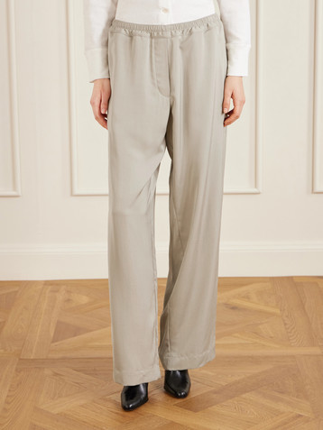 The Row Duvain silk straight-leg pants