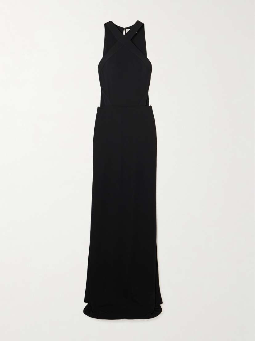 The New Arrivals Ilkyaz Ozel Yoko Cutout Crepe Halterneck Gown