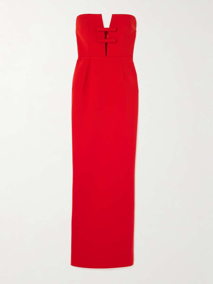 The New Arrivals Ilkyaz Ozel Noa Strapless Bow-embellished Crepe Gown