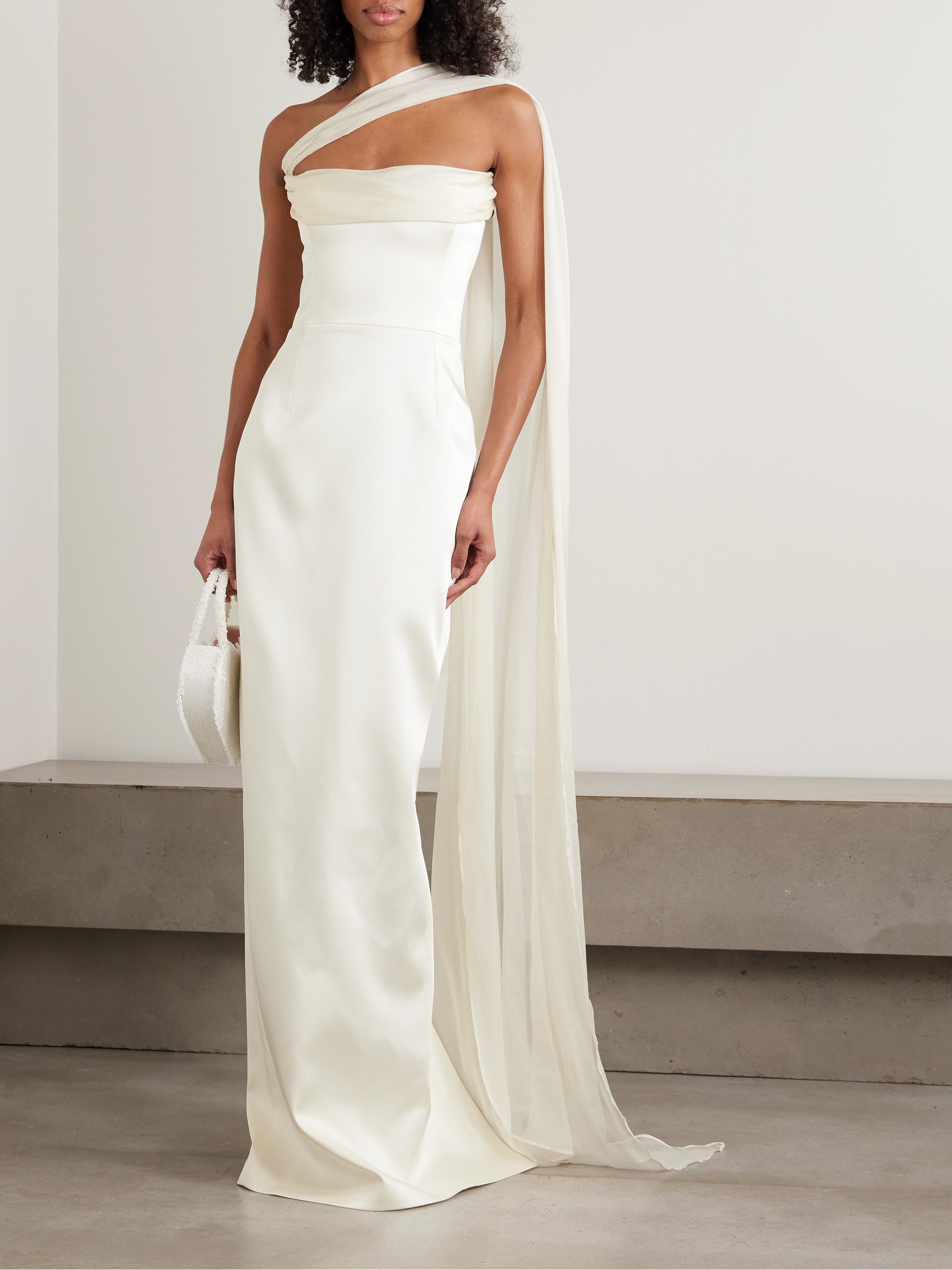 〈期間限定お値下げ〉dress production （W174） The New Arrivals Ilkyaz Ozel - Julietta draped chiffon-trimmed