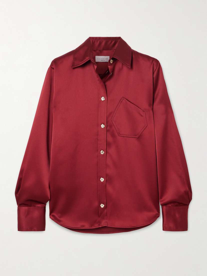 VIOLANTE NESSI Violi Button-embellished Satin Shirt