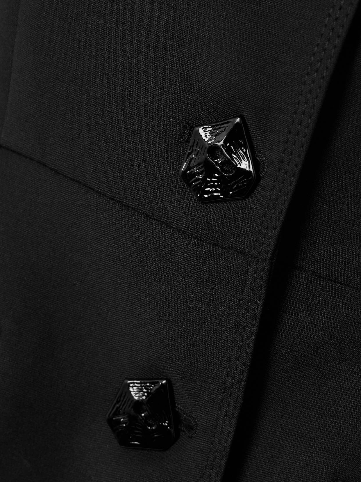 Violante Nessi Lille Satin-trimmed Wool-blend Blazer In Black