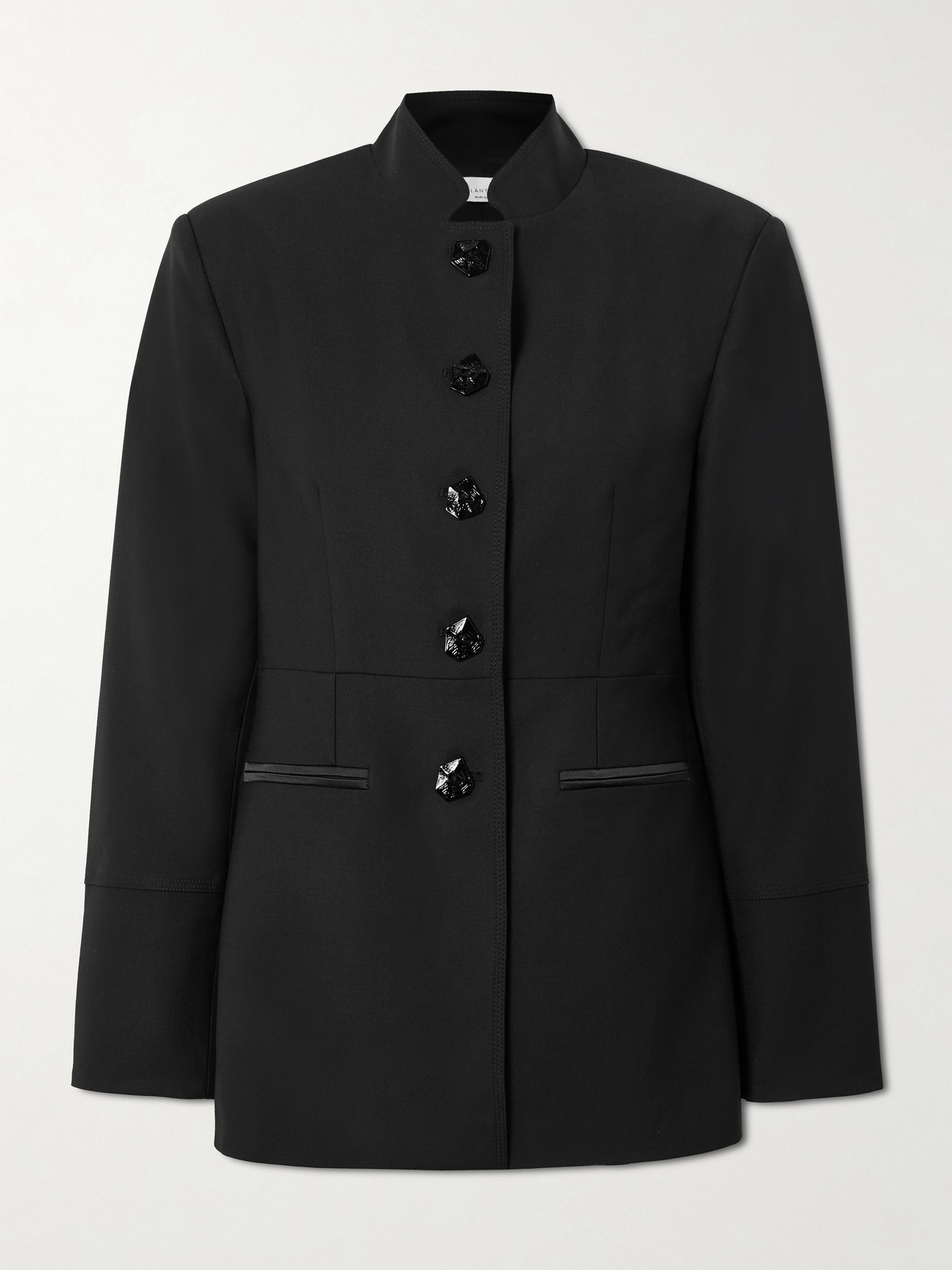 Violante Nessi Lille Satin-trimmed Wool-blend Blazer In Black