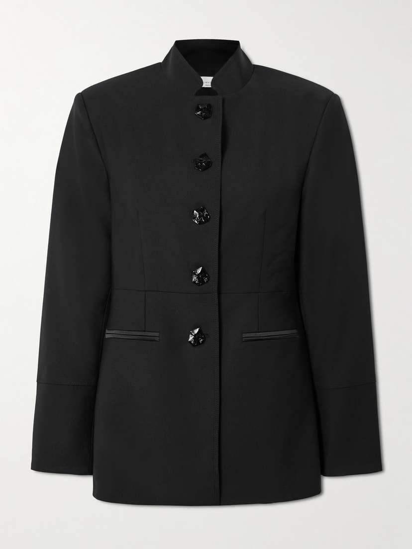 VIOLANTE NESSI Lille Satin-trimmed Wool-blend Blazer