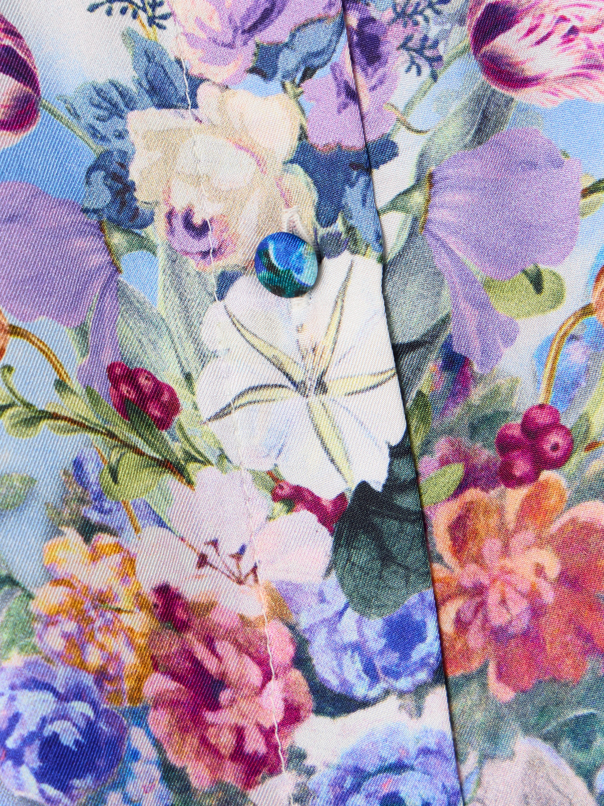 Camilla Crystal-embellished Floral-print Silk Blouse In Blue