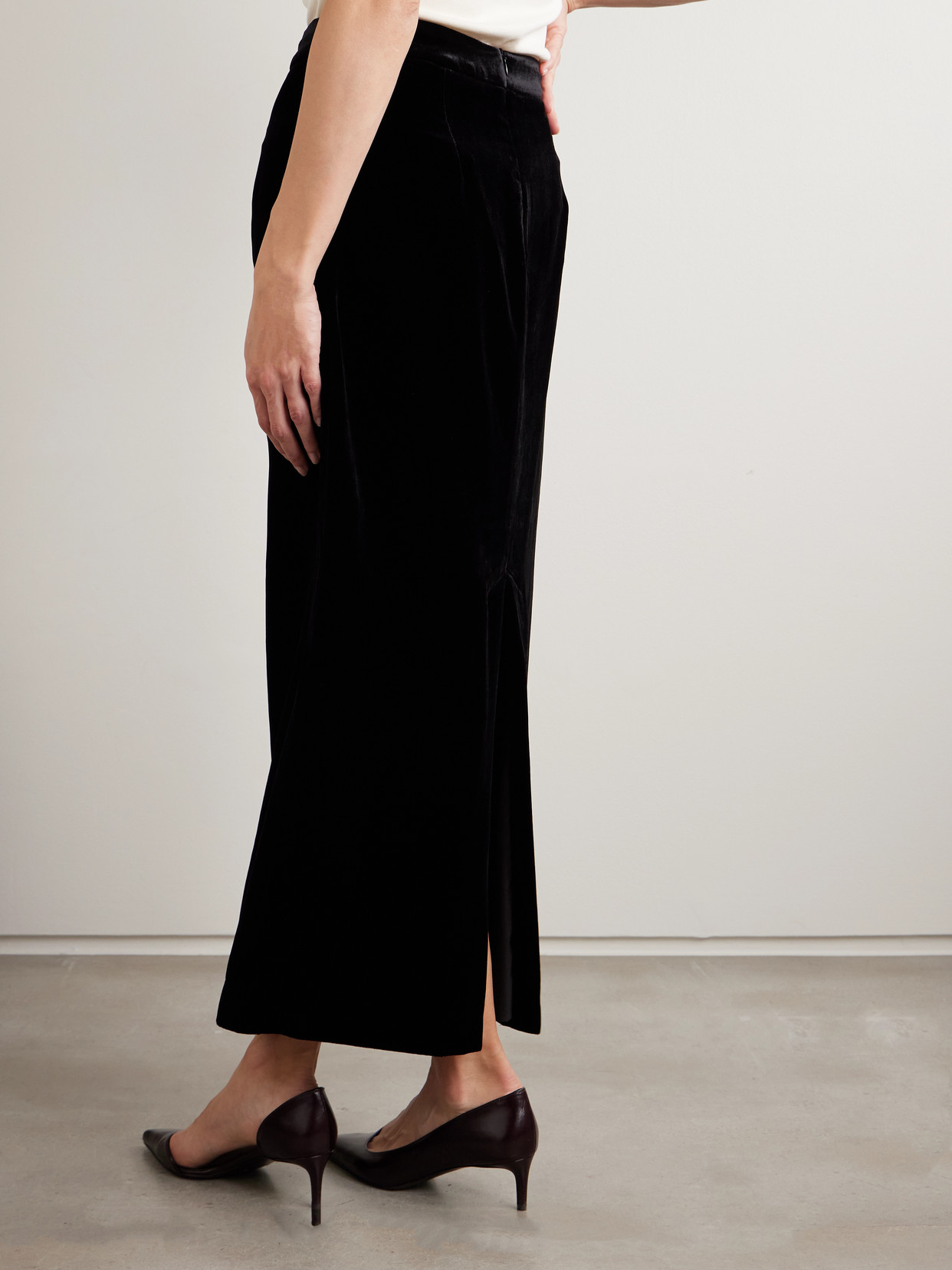 Violante Nessi Velvet Maxi Skirt In Black