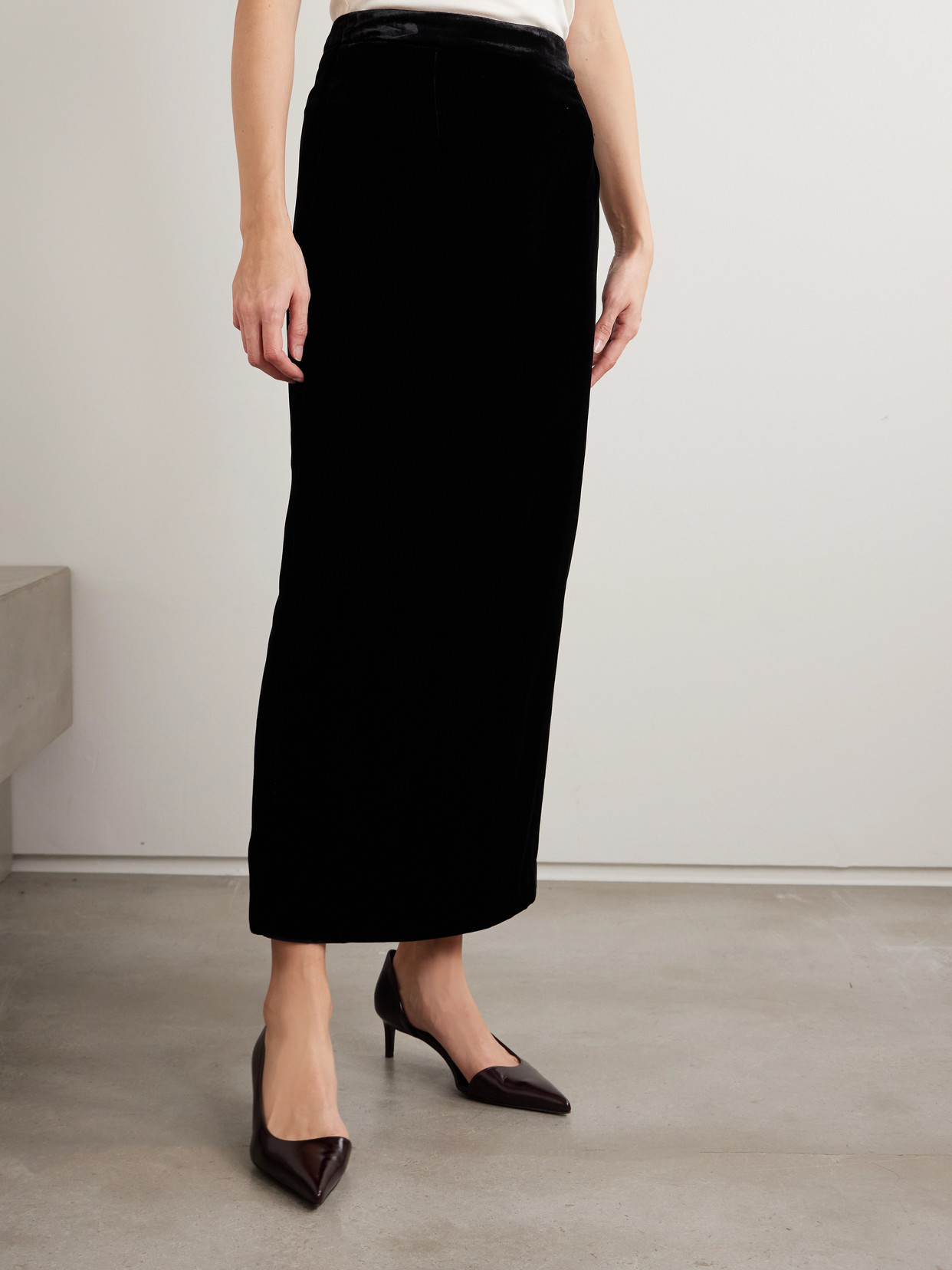 Violante Nessi Velvet Maxi Skirt In Black