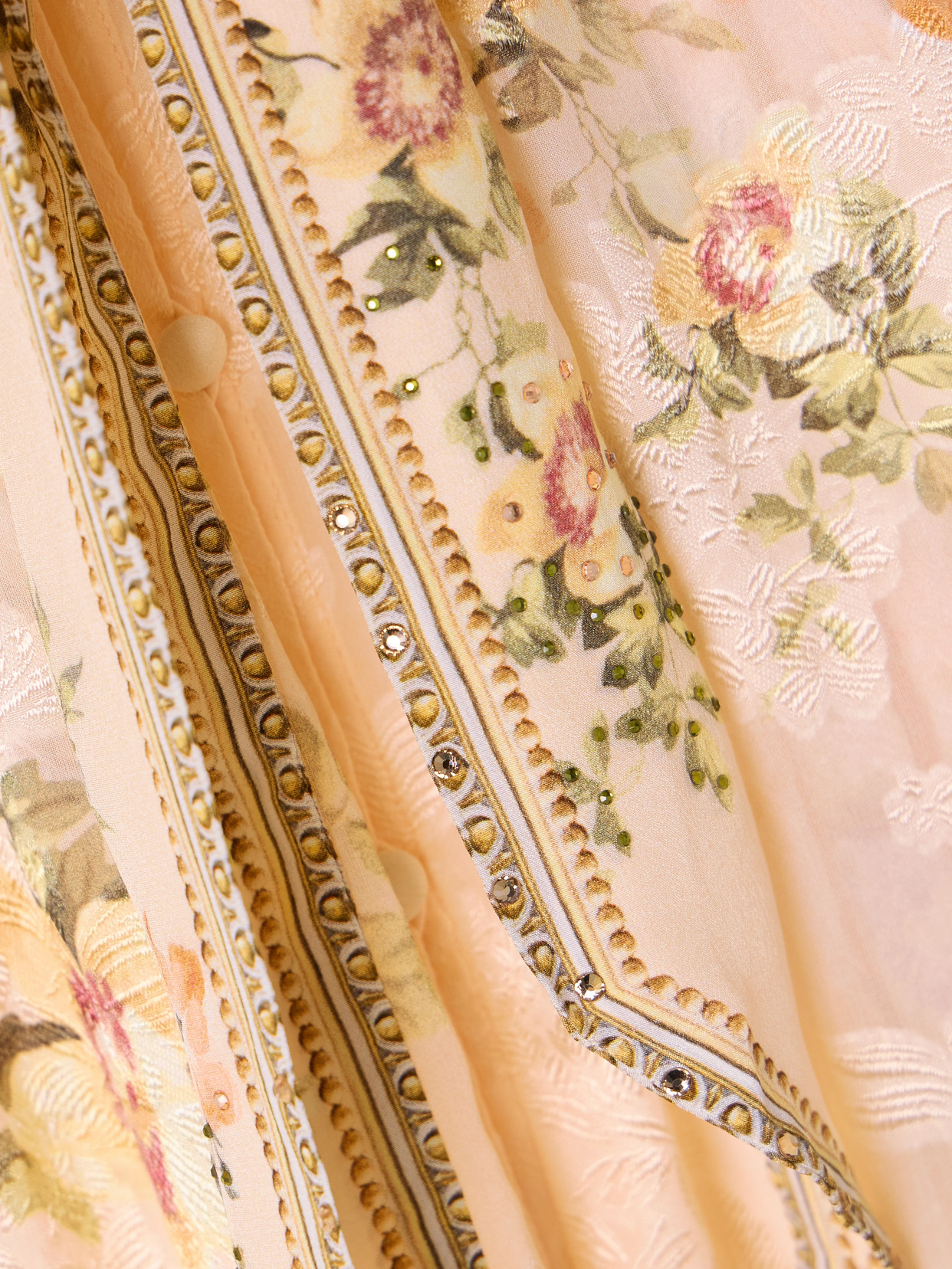 Camilla Crystal-embellished Pussy-bow Floral-print Silk-blend Jacquard Blouse In Neutral