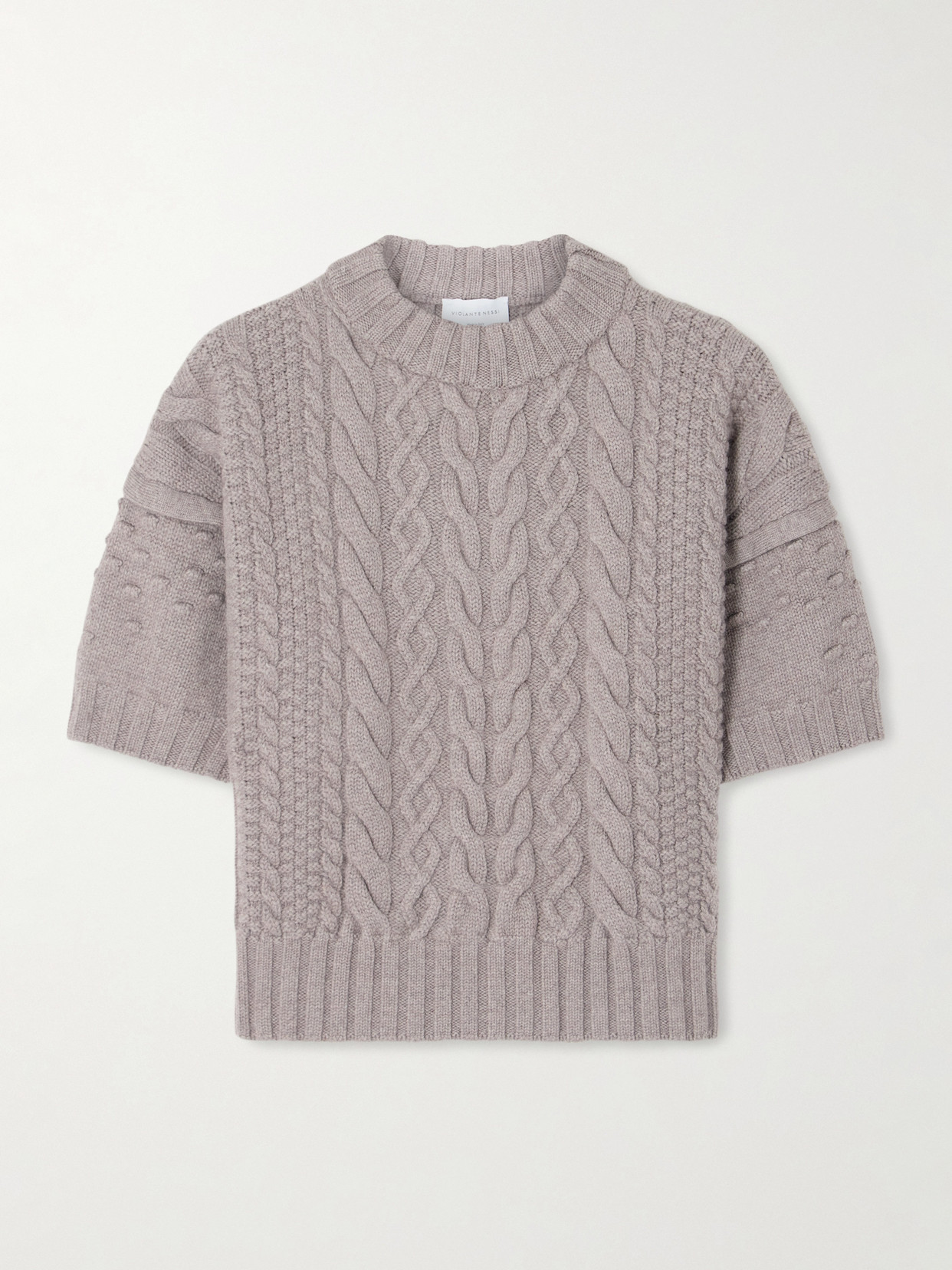 Violante Nessi Ruscha Cable-knit Wool Sweater In Gray