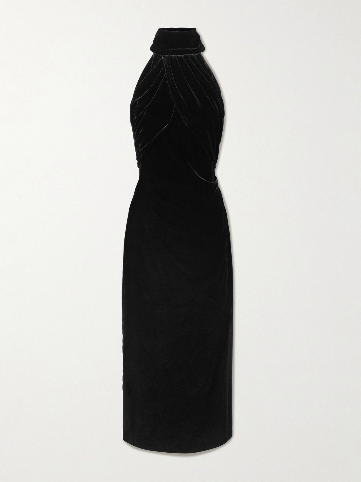 Violante Nessi Merisi Draped Velvet Turtleneck Gown In Multi