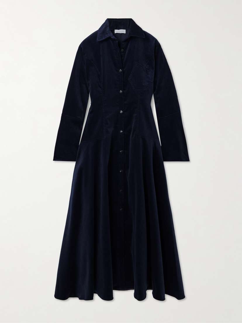 VIOLANTE NESSI Weyant Belted Cotton-corduroy Midi Dress