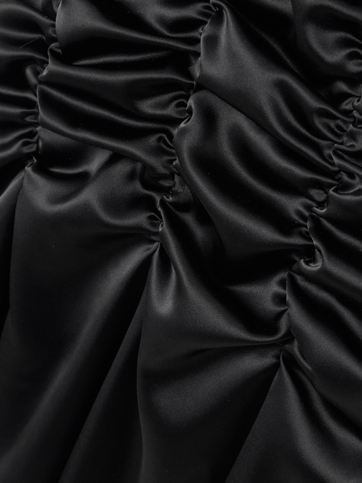 Violante Nessi Balthus Ruched Satin Mini Dress In Black