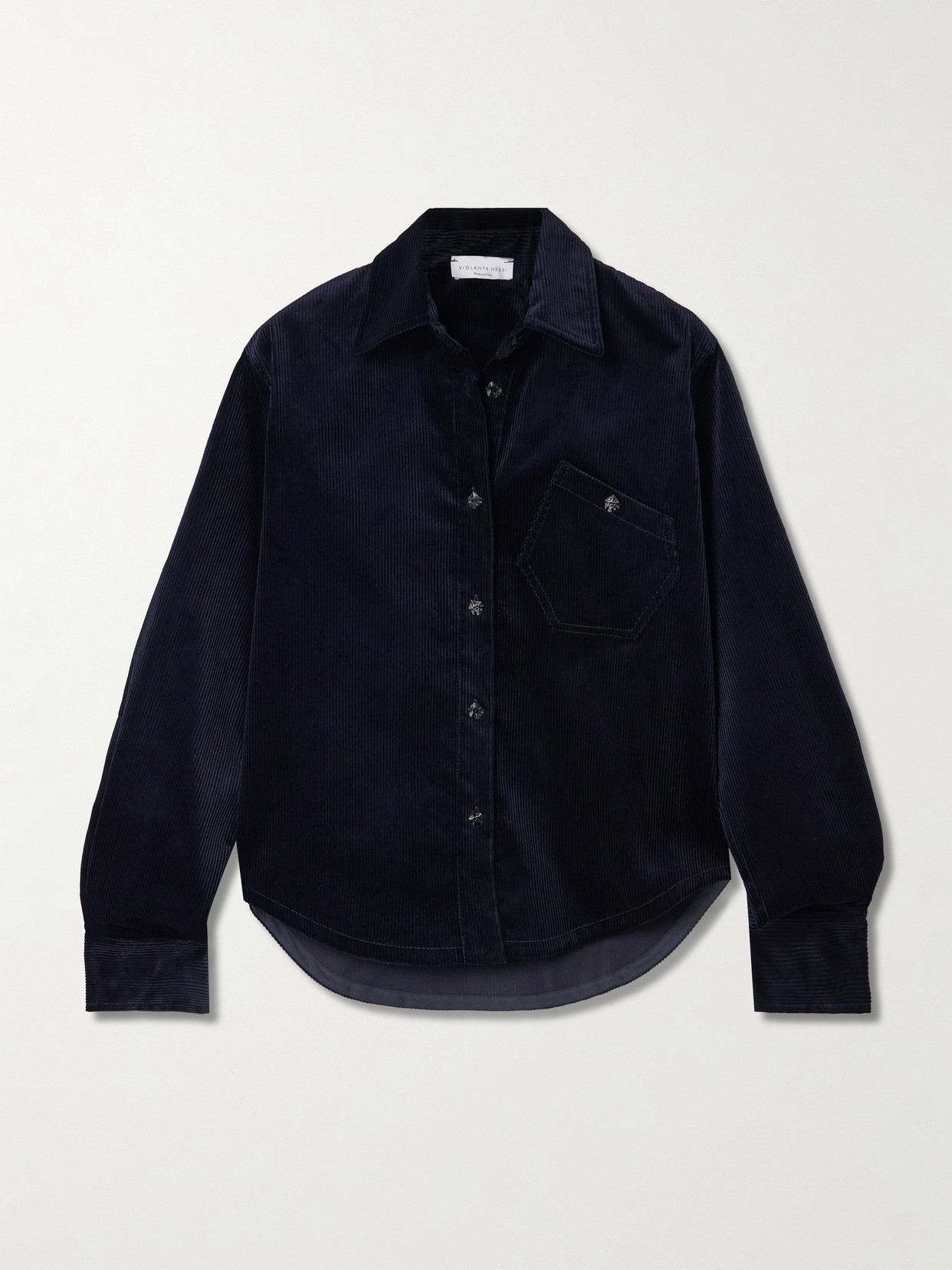 Violante Nessi Bartolomeo Cotton-corduroy Shirt In Blue