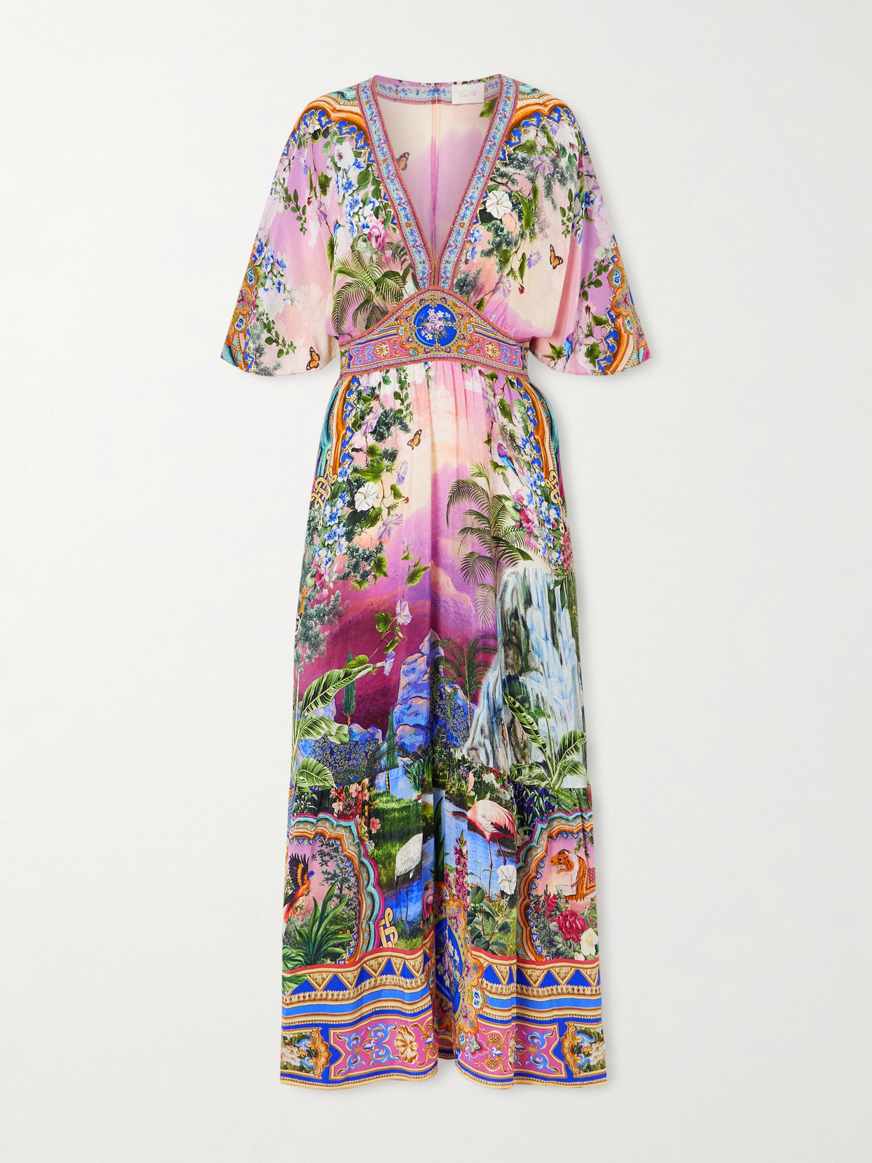 Camilla Crystal-embellished Printed Silk Crepe De Chine Maxi Dress In Multi