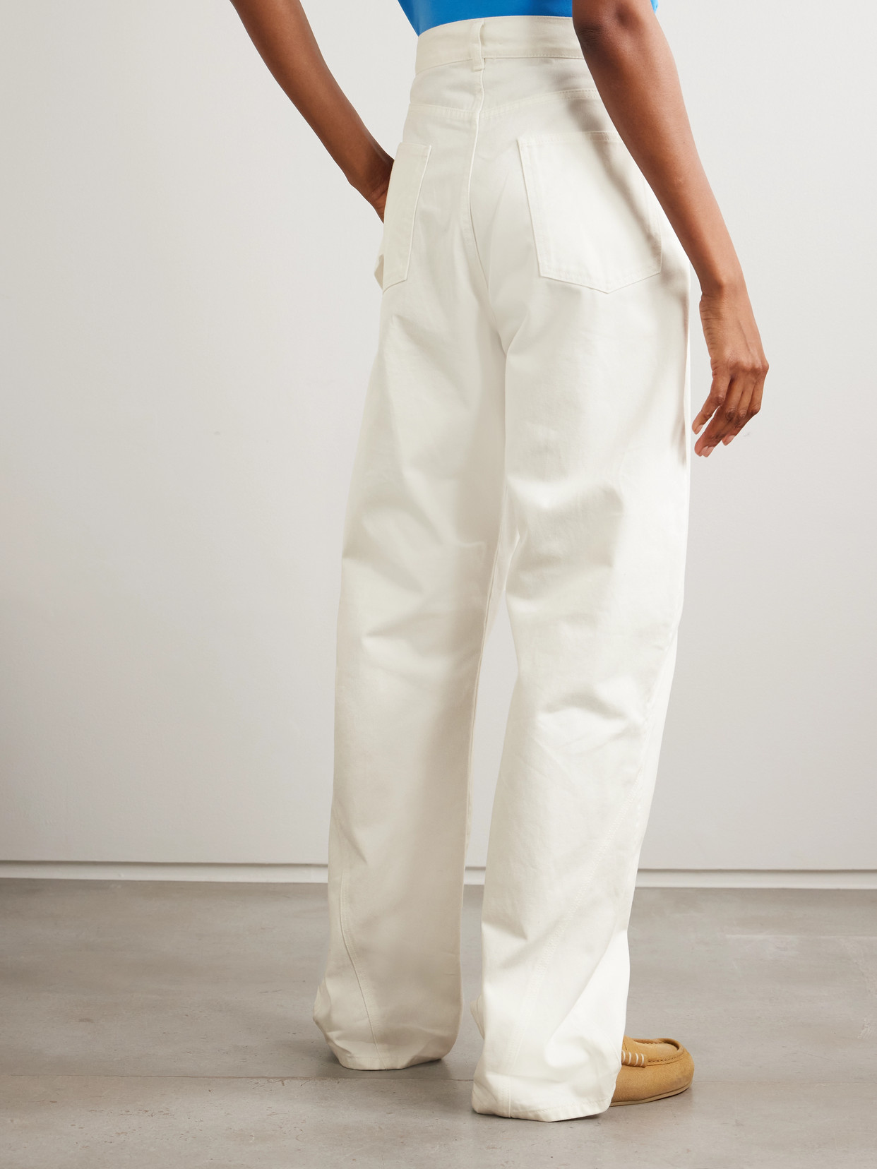Twisted Paneled High-Rise Jeans