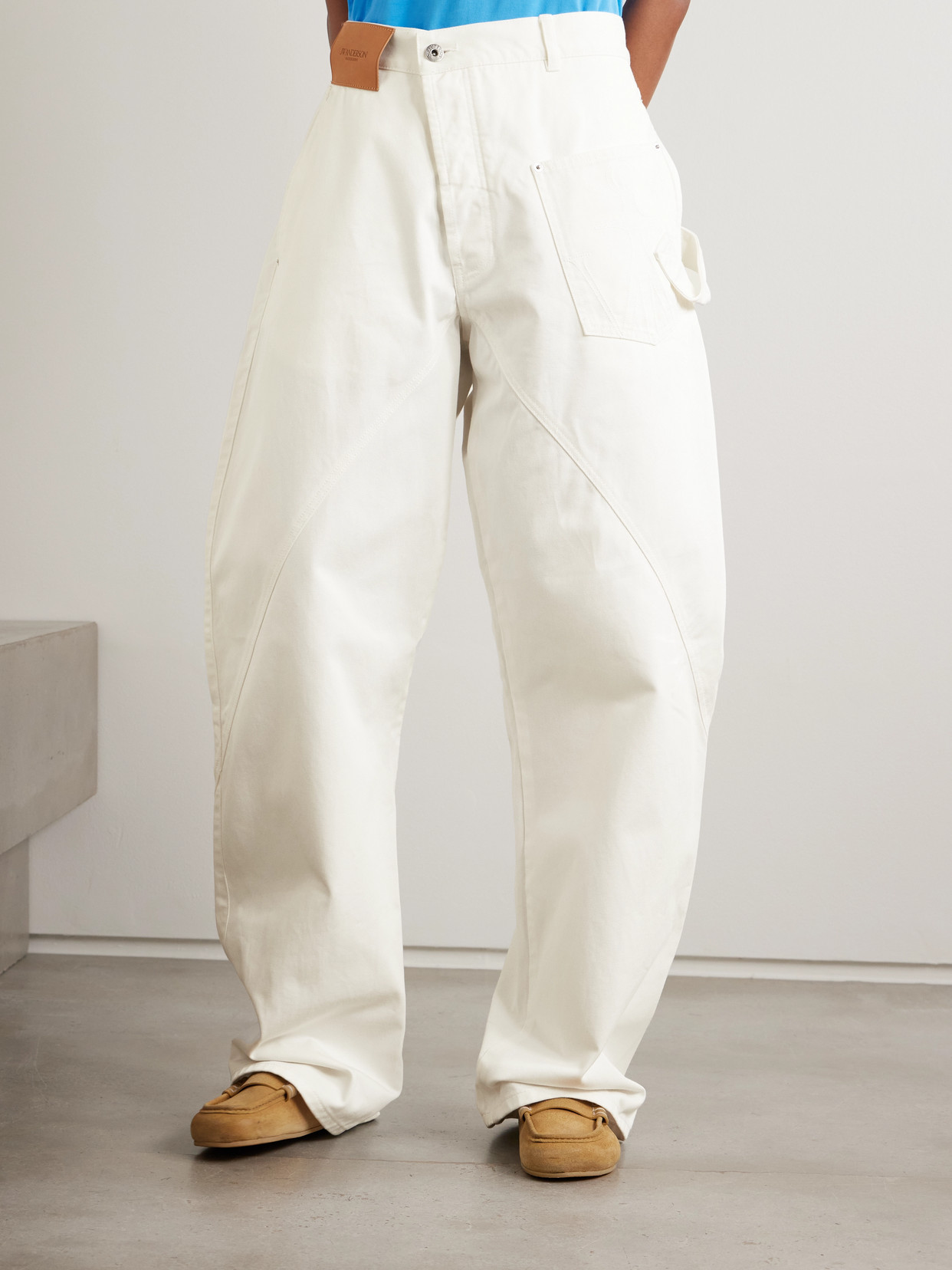 Twisted Paneled High-Rise Jeans