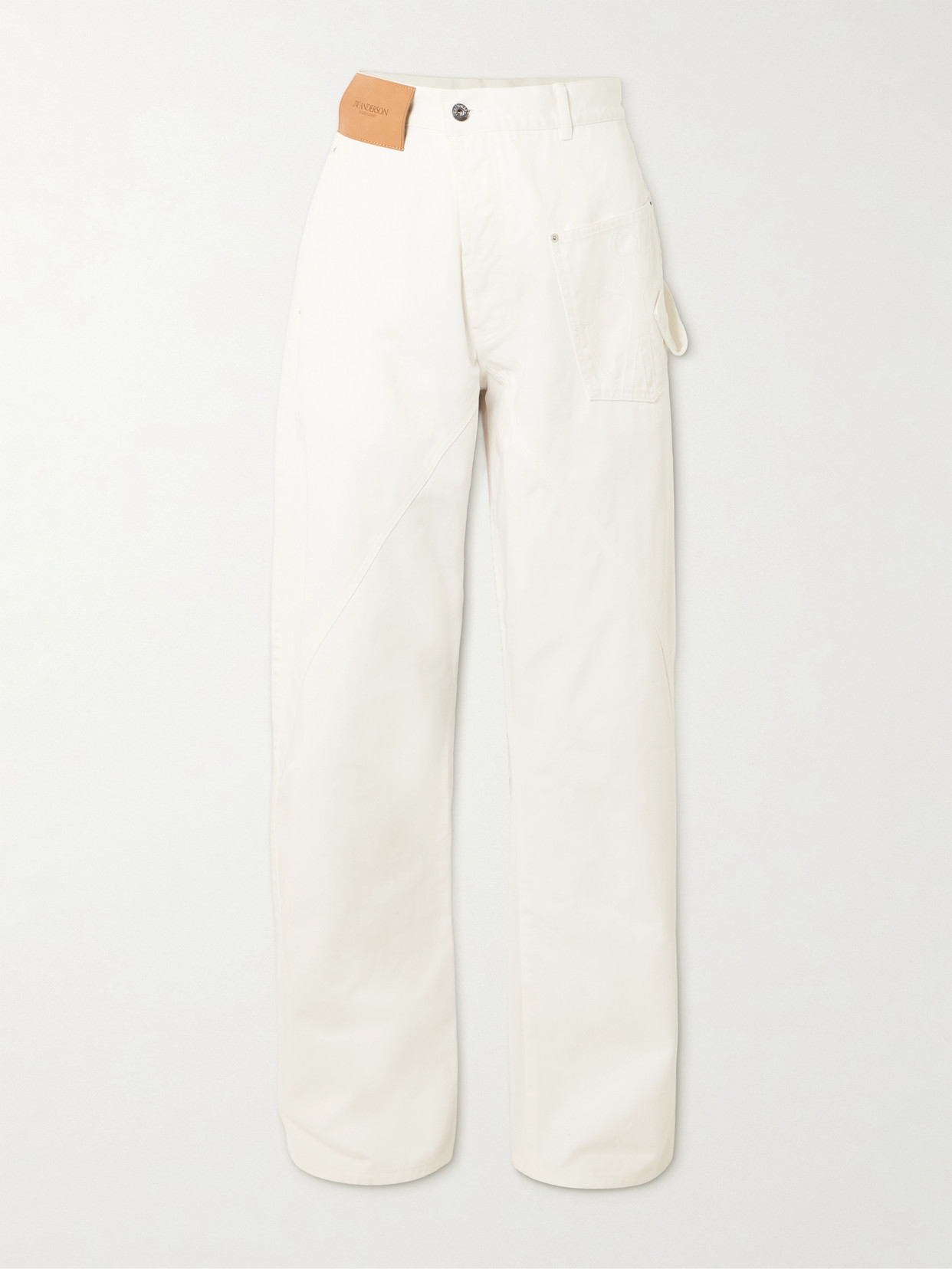 Jw Anderson Twisted Paneled High-rise Jeans In White