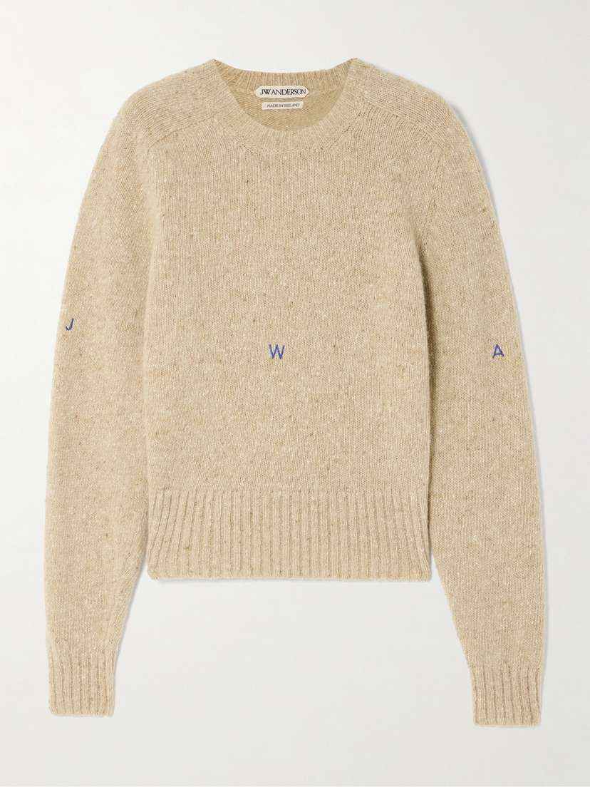 JW Anderson Embroidered Merino Wool And Mohair-blend Sweater