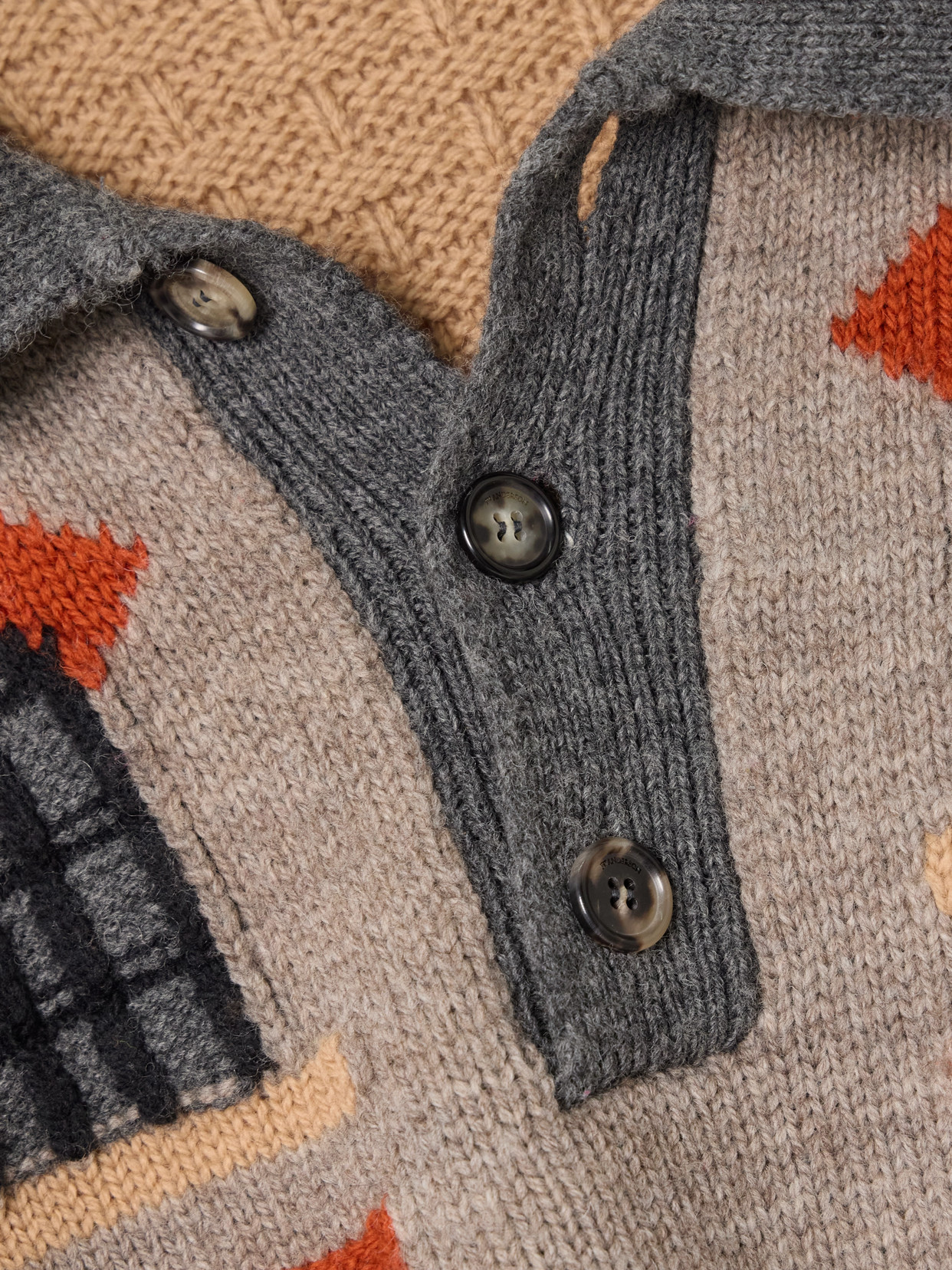 Jw Anderson Intarsia-knit Wool Polo Sweater In Neutral