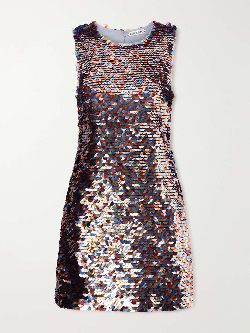 JW Anderson Embellished Sequined Tulle Mini Dress